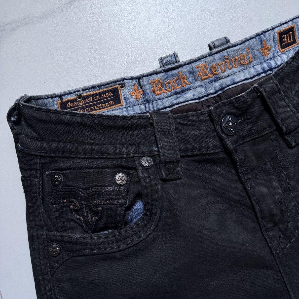Rock Revival Rock Revival Granger Biker Black Jeans Size US 32 / EU 48 - 7 Thumbnail