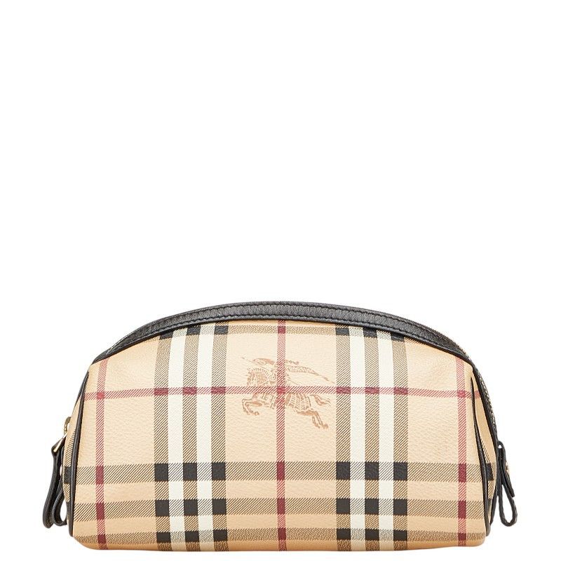 Burberry Burberry Burberry Nova Check Shadow Horse PVC Leather Pouch Leather Vanity Bag Size ONE SIZE - 1 Thumbnail