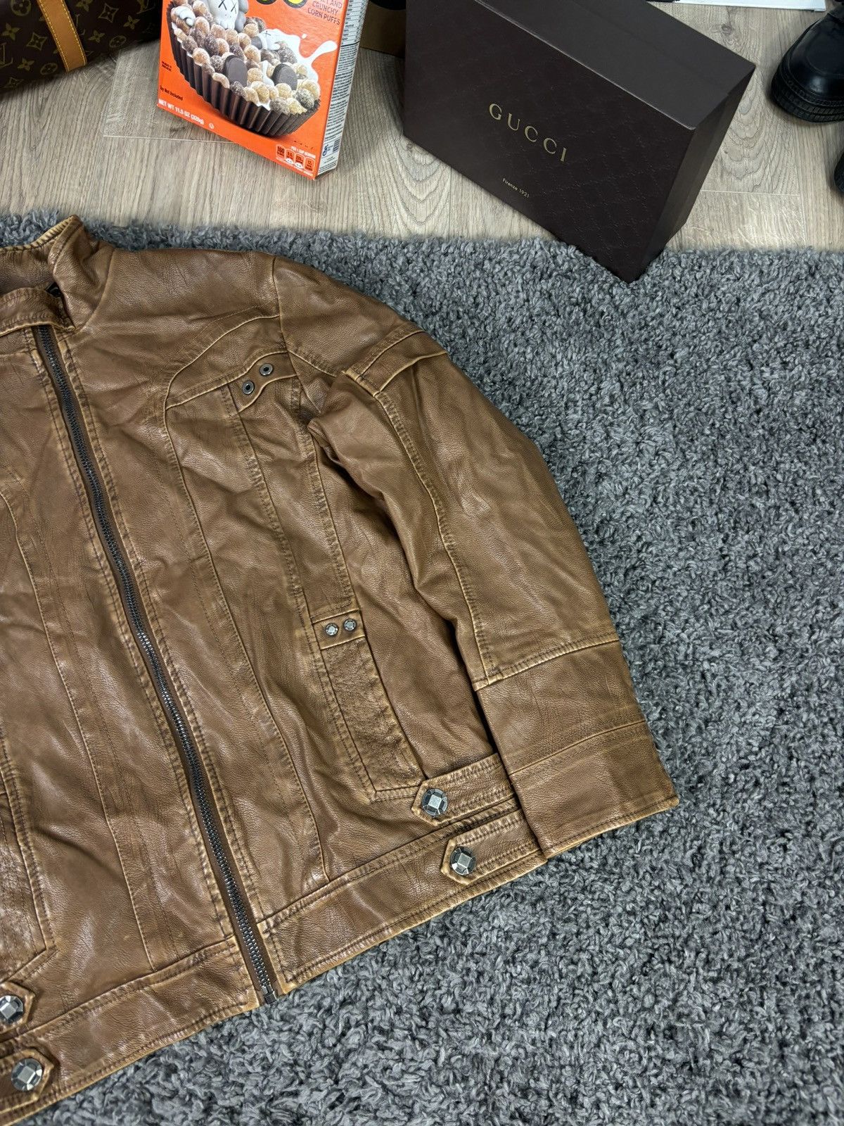 Vintage Vintage Y2K Leather Jacket 2000s Avant Garde Size US L / EU 52-54 / 3 - 4 Thumbnail