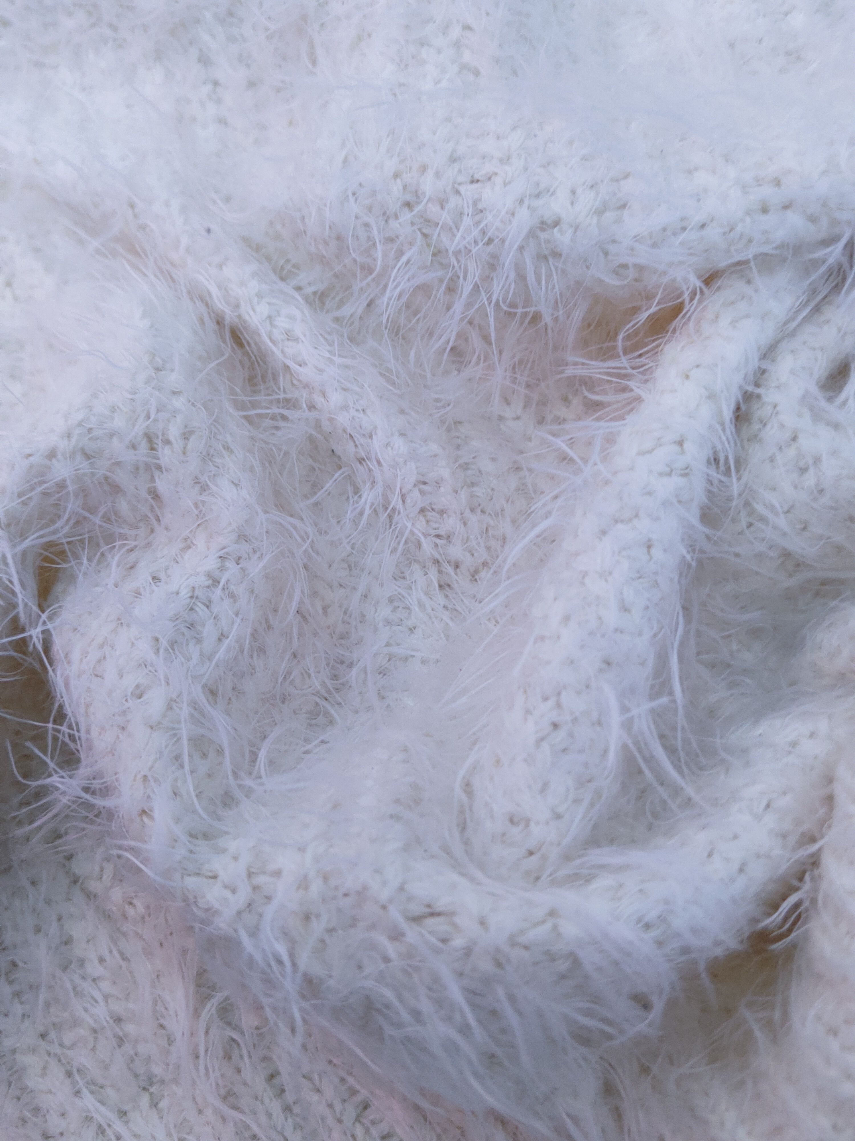 Homespun Knitwear Shake Shake Ivory Shag Shaggy Fur Mohair Knitwear #S1927 Size S / US 4 / IT 40 - 10 Thumbnail