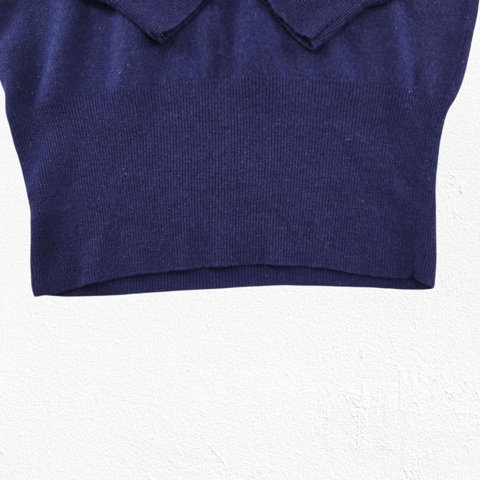 Vintage 80s Navy Blue Lambswool Angora Turtleneck Sweater Size M Size M / US 6-8 / IT 42-44 - 5 Thumbnail