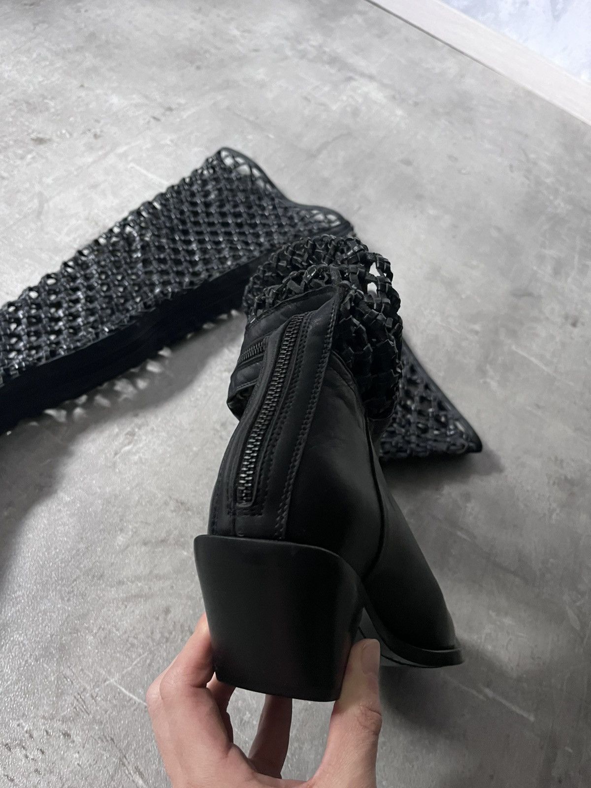 Ann Demeulemeester Ann Demeulemeester F/W 2019 Leather Net Boots Size US 10 / IT 40 - 12 Thumbnail