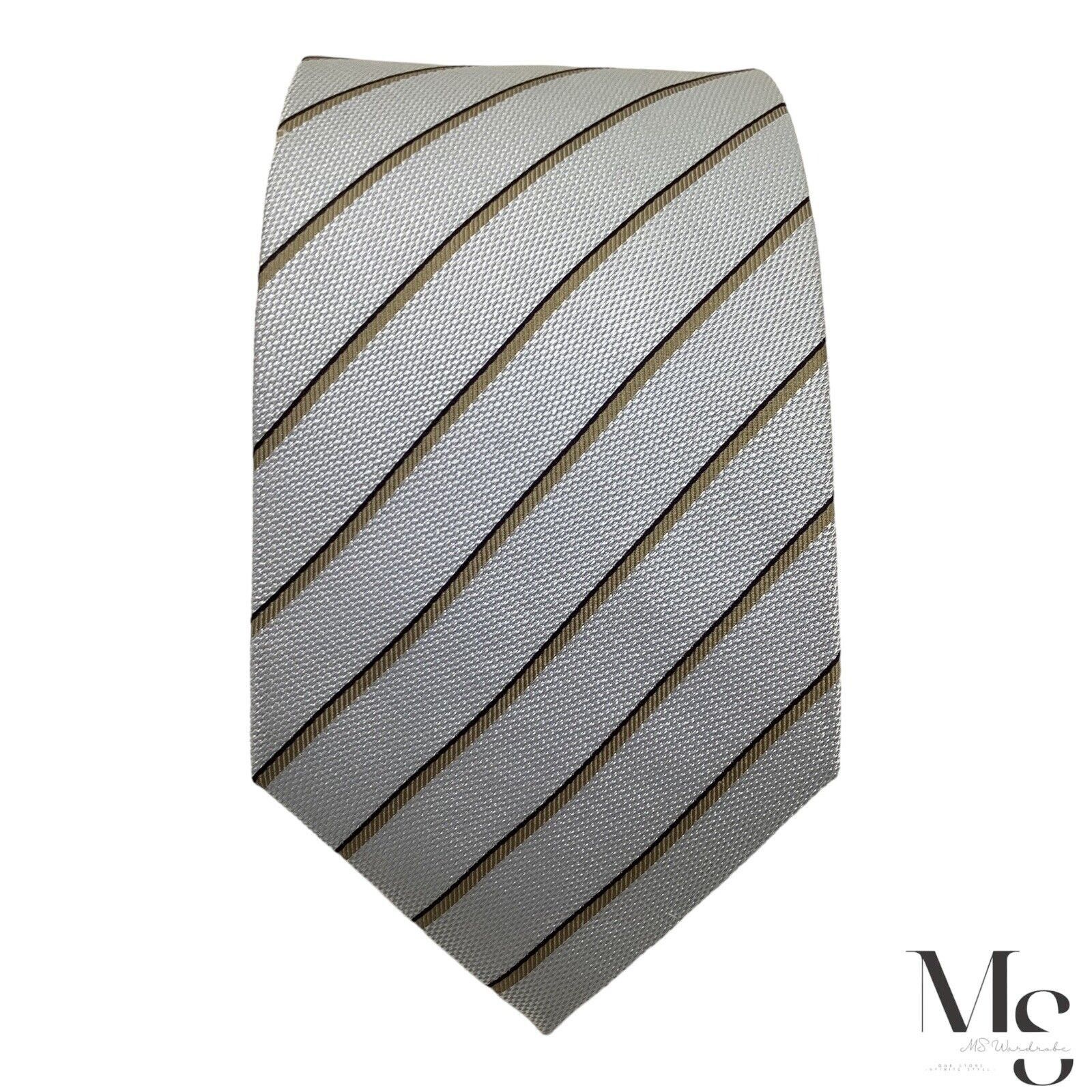 Armani ARMANI COLLEZIONI Light Blue Striped Silk Tie Made In Italy Size ONE SIZE - 3 Thumbnail