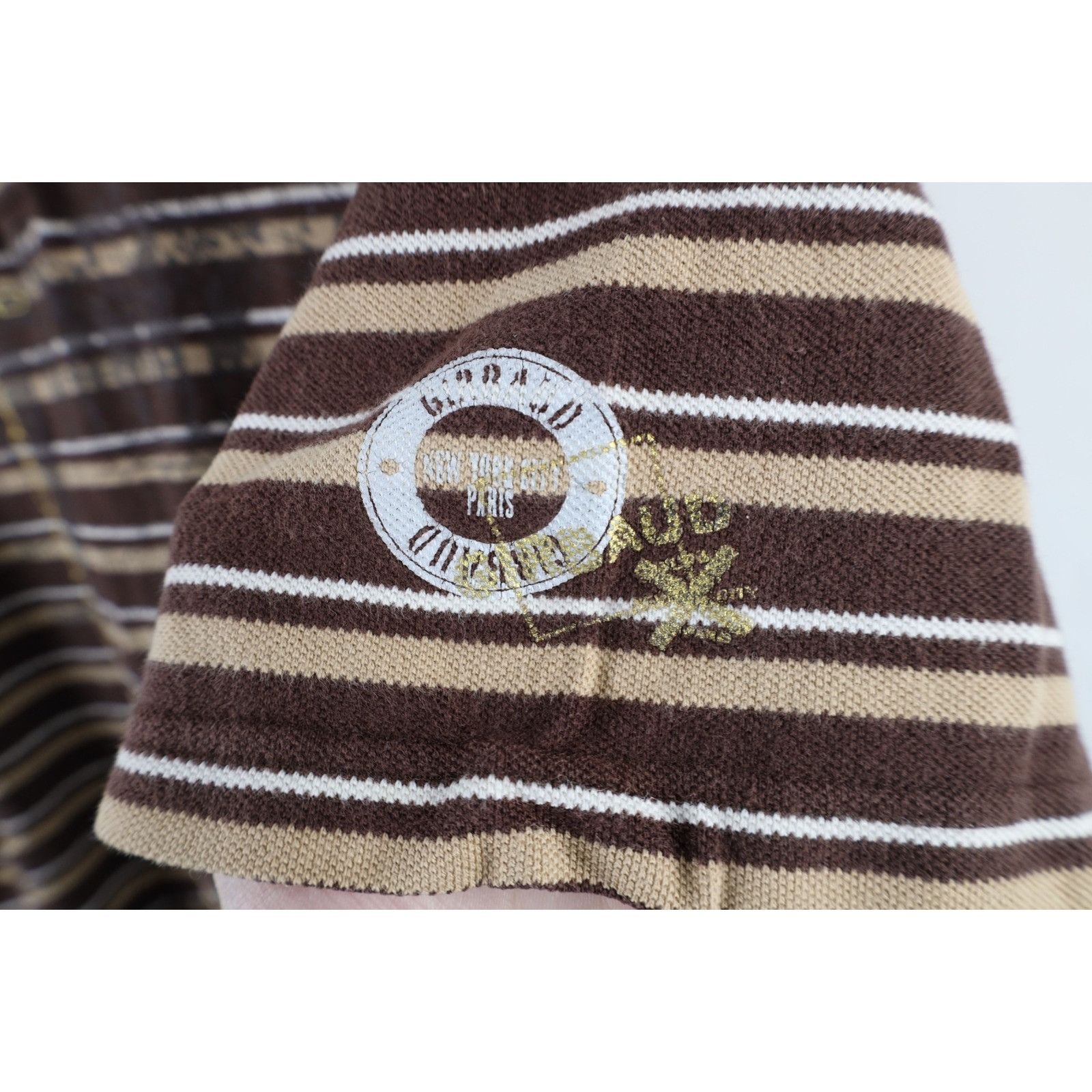 Marithe + Francois Girbaud × Vintage Vintage 90s Marithe Francois Girbaud Spell Out Striped Polo Size US XL / EU 56 / 4 - 4 Thumbnail