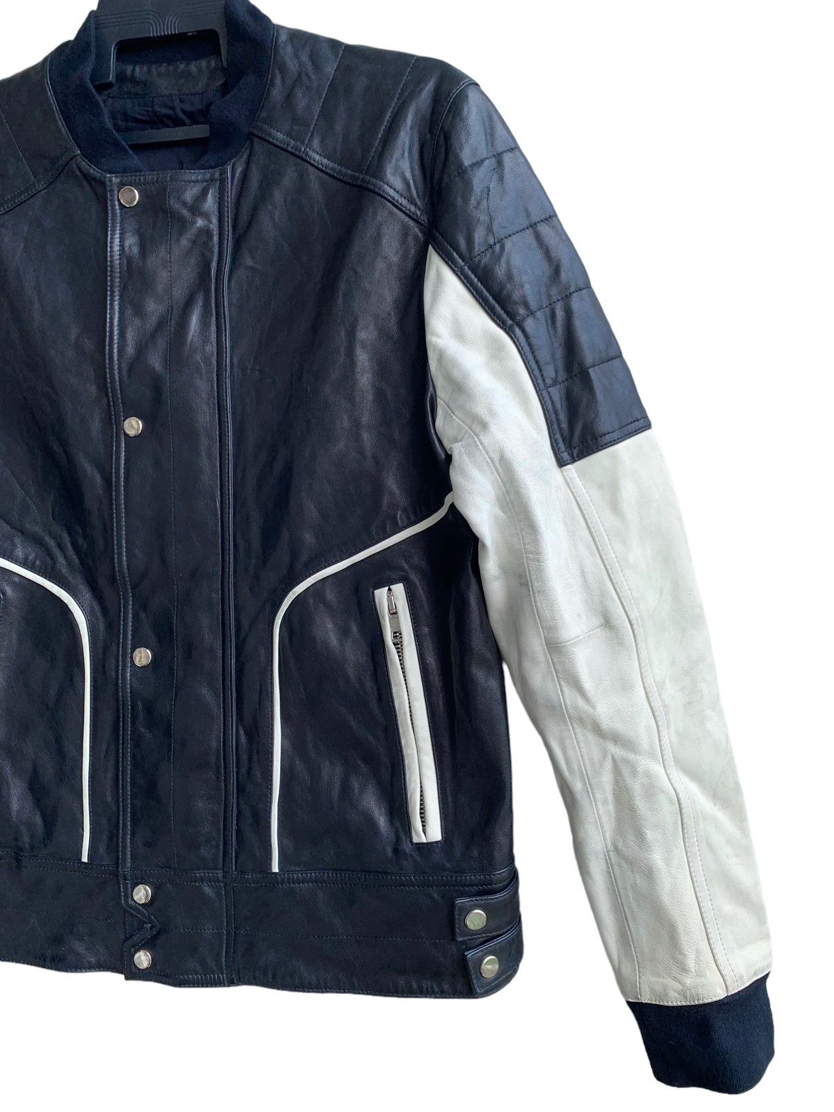 SS 15 Balmain Bomber Bikers Lamb Leather Jacket