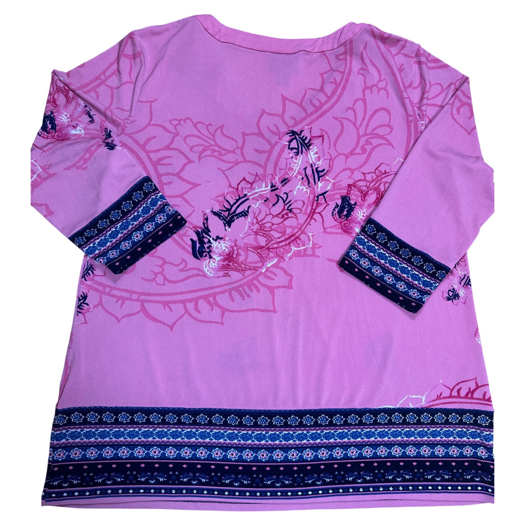 JM Collection JM Collection Bohemian Paisley Floral Tunic - Pink/Navy - M Size M / US 6-8 / IT 42-44 - 5 Thumbnail
