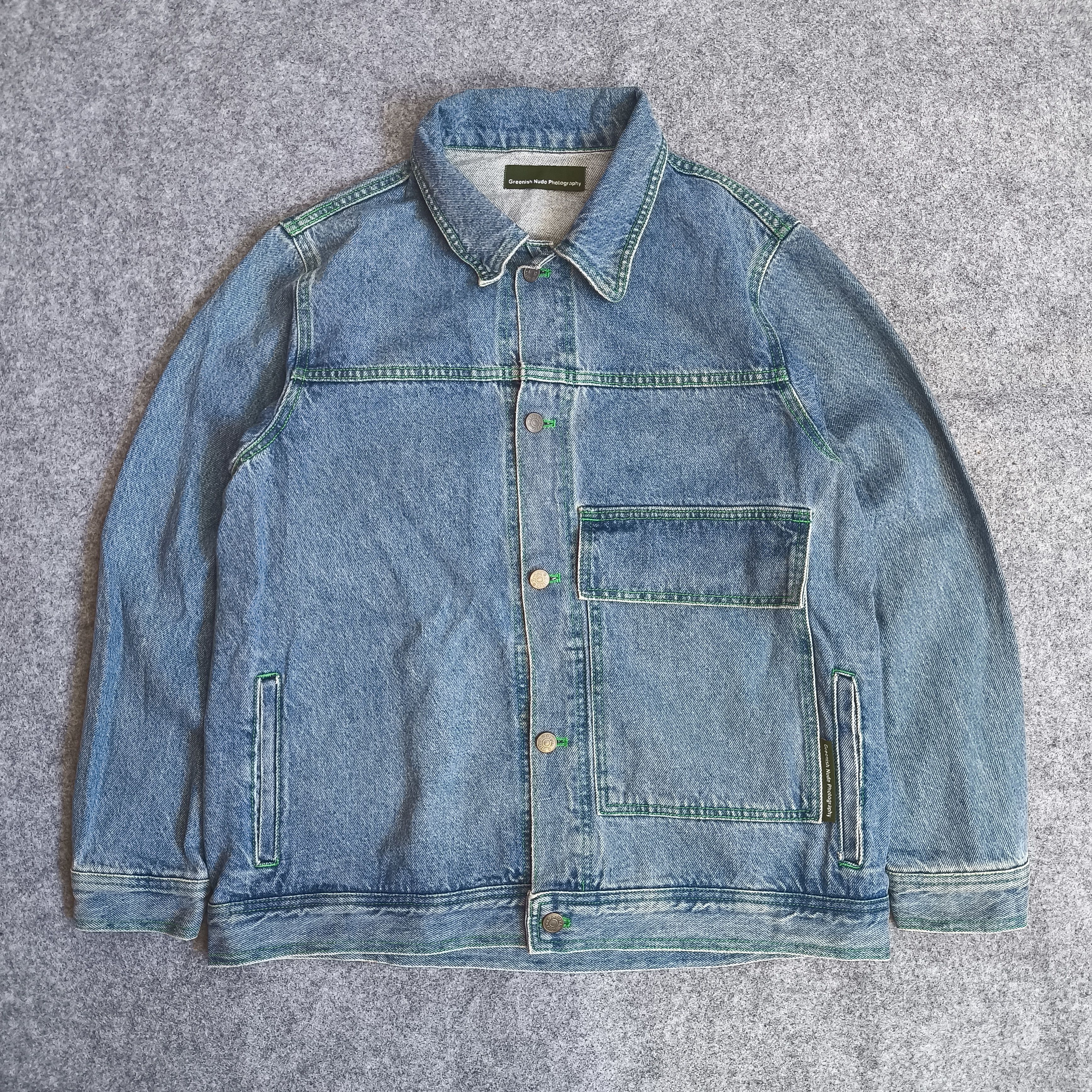 Engineered Garments green nude photography stitch denim type 1 jeans jacket Size US L / EU 52-54 / 3 - 1 Thumbnail