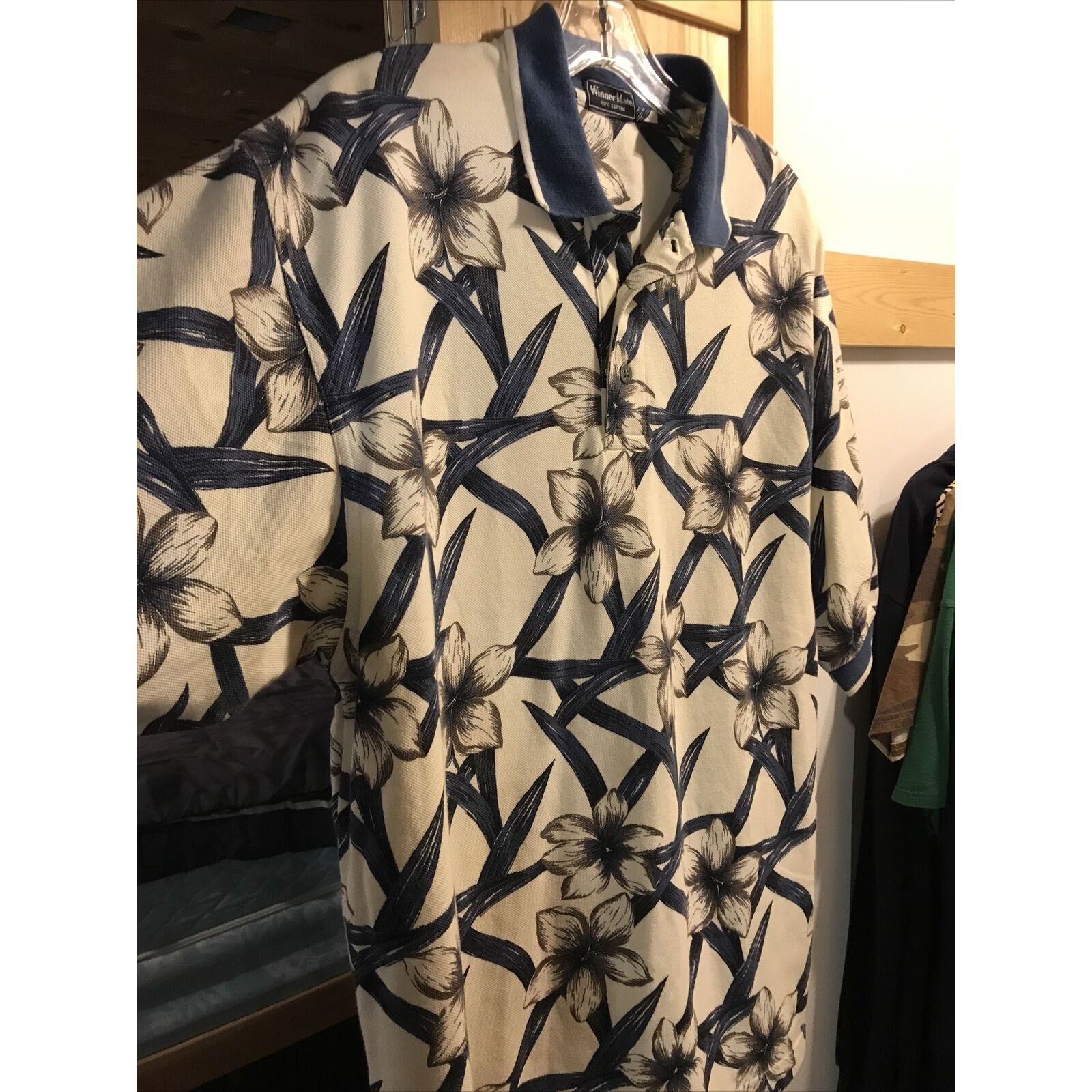 Other Winner Mate Vintage Men’s M Beige Blue SS Cotton Polo Shirt Size US M / EU 48-50 / 2 - 4 Thumbnail