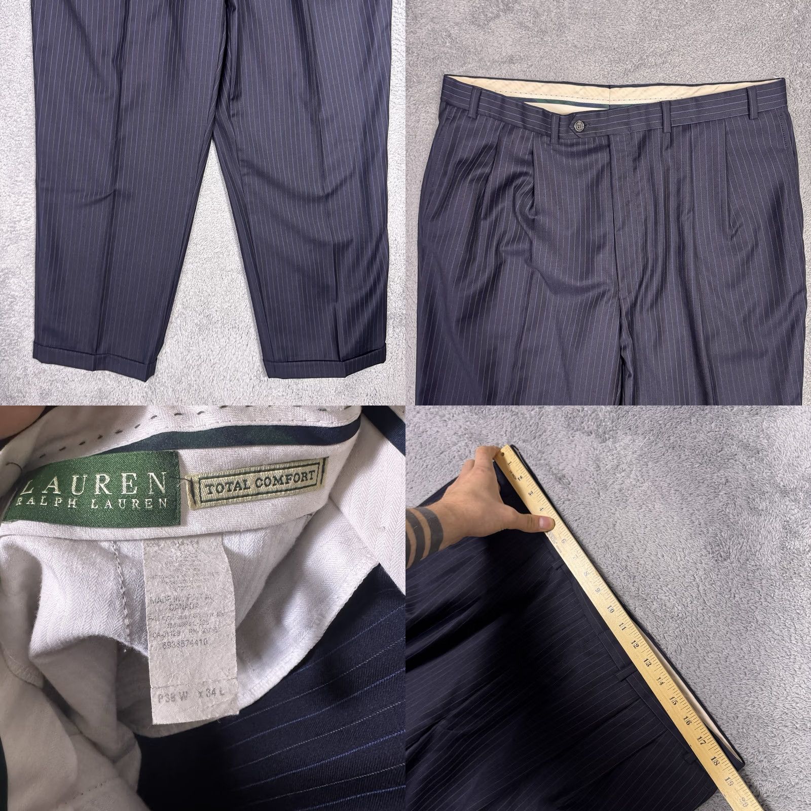 Ralph Lauren Ralph Lauren Mens Pinstripe Suit 46R 38x29 Set - Business Formal - 2 Piece Size 46R - 10 Thumbnail