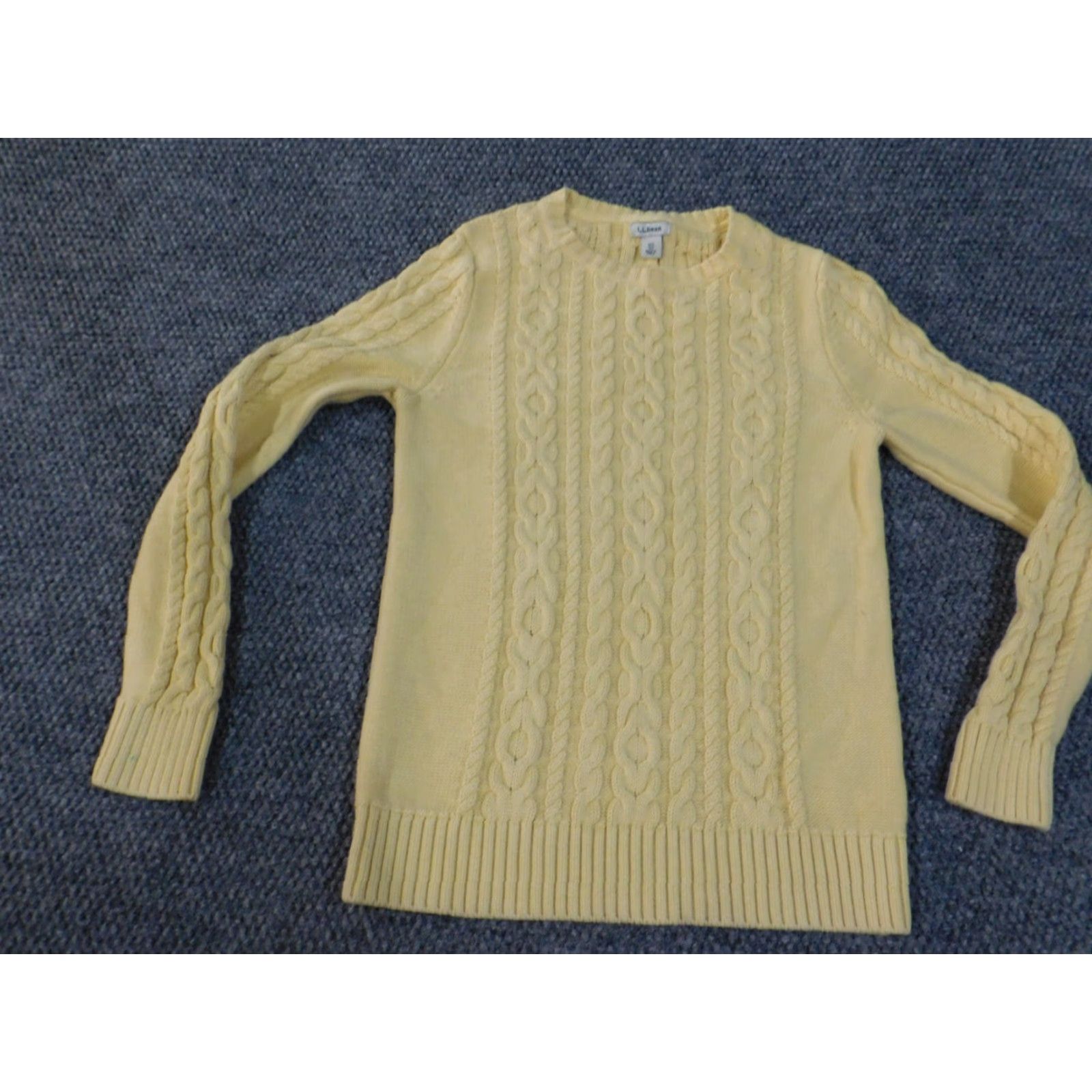 Vintage L.L. Bean Sweater Womens XS Yellow Pullover Crew Neck Cotton Knit Stretch Regular Sleeve Size XS / US 0-2 / IT 36-38 - 4 Thumbnail