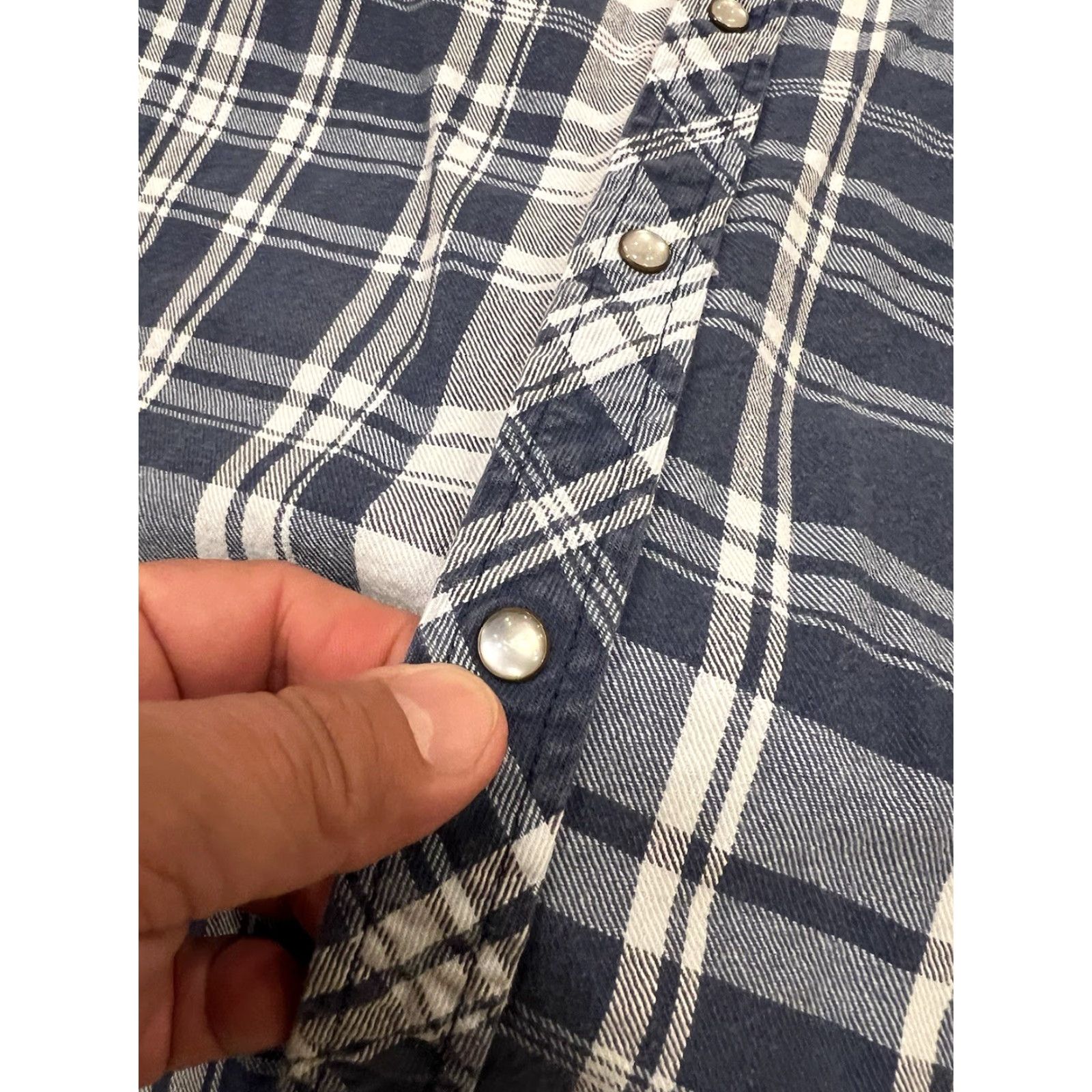 Dickies VINTAGE Dickies Western Pearl Snap Plaid Short Sleeve Cowboy Shirt Heavy Mens Medium Blue Size US M / EU 48-50 / 2 - 4 Thumbnail
