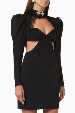 Alessandra Rich Crepe wool minidress Size M / US 6-8 / IT 42-44 - 3 Thumbnail
