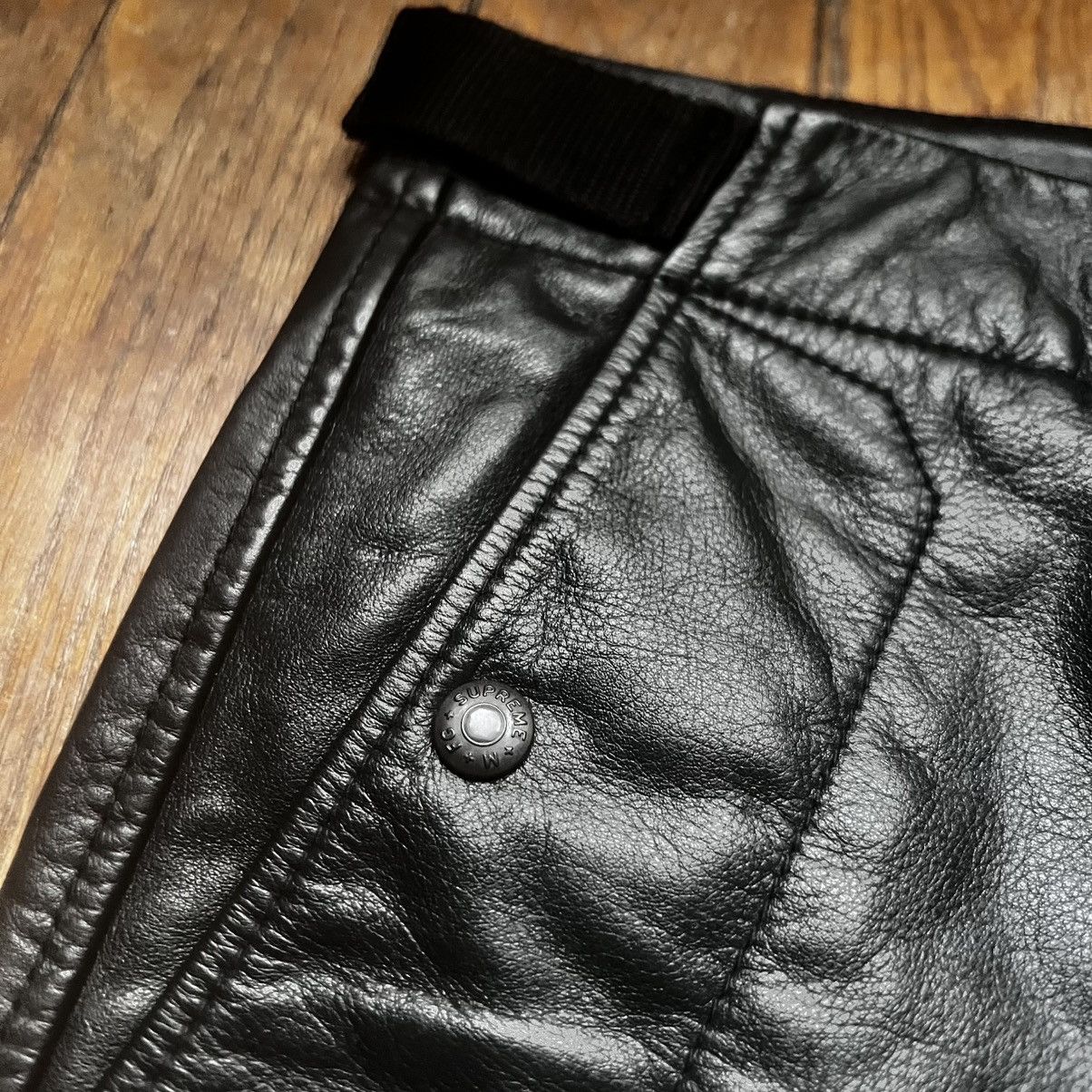 Supreme Supreme Girbaud Shuttle Tape Leather Cargo Pant Black 34 L Size US 34 / EU 50 - 5 Thumbnail