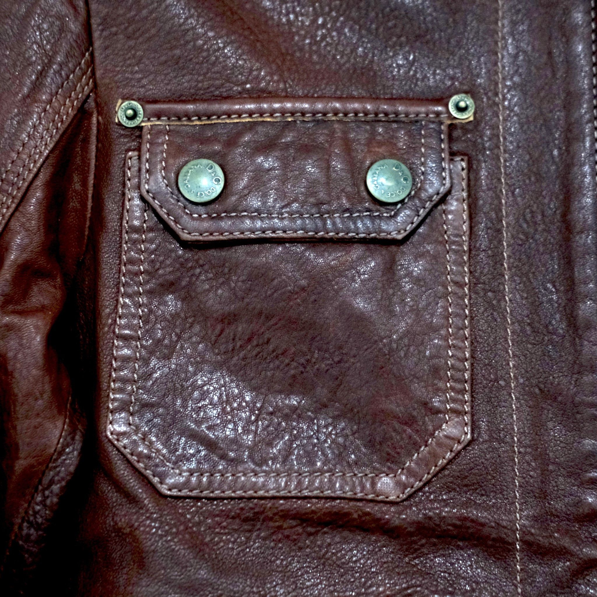 Dolce & Gabbana D&G Multipocket Western Inspired Leather Jacket Size US L / EU 52-54 / 3 - 3 Thumbnail