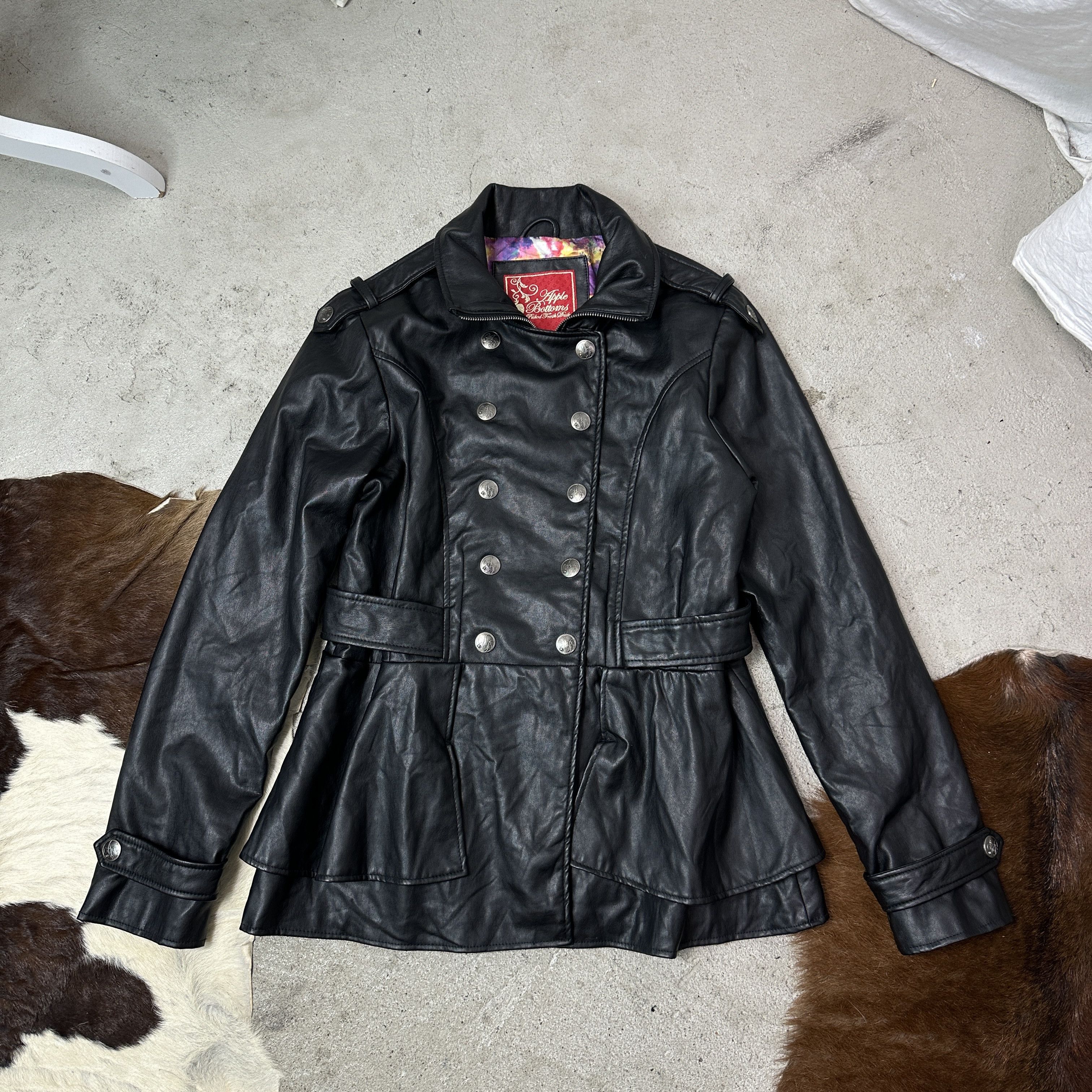 Vintage Vintage Apple Bottoms Military Styled Faux Leather Coat Y2K Size XL / US 12-14 / IT 48-50 - 4 Thumbnail