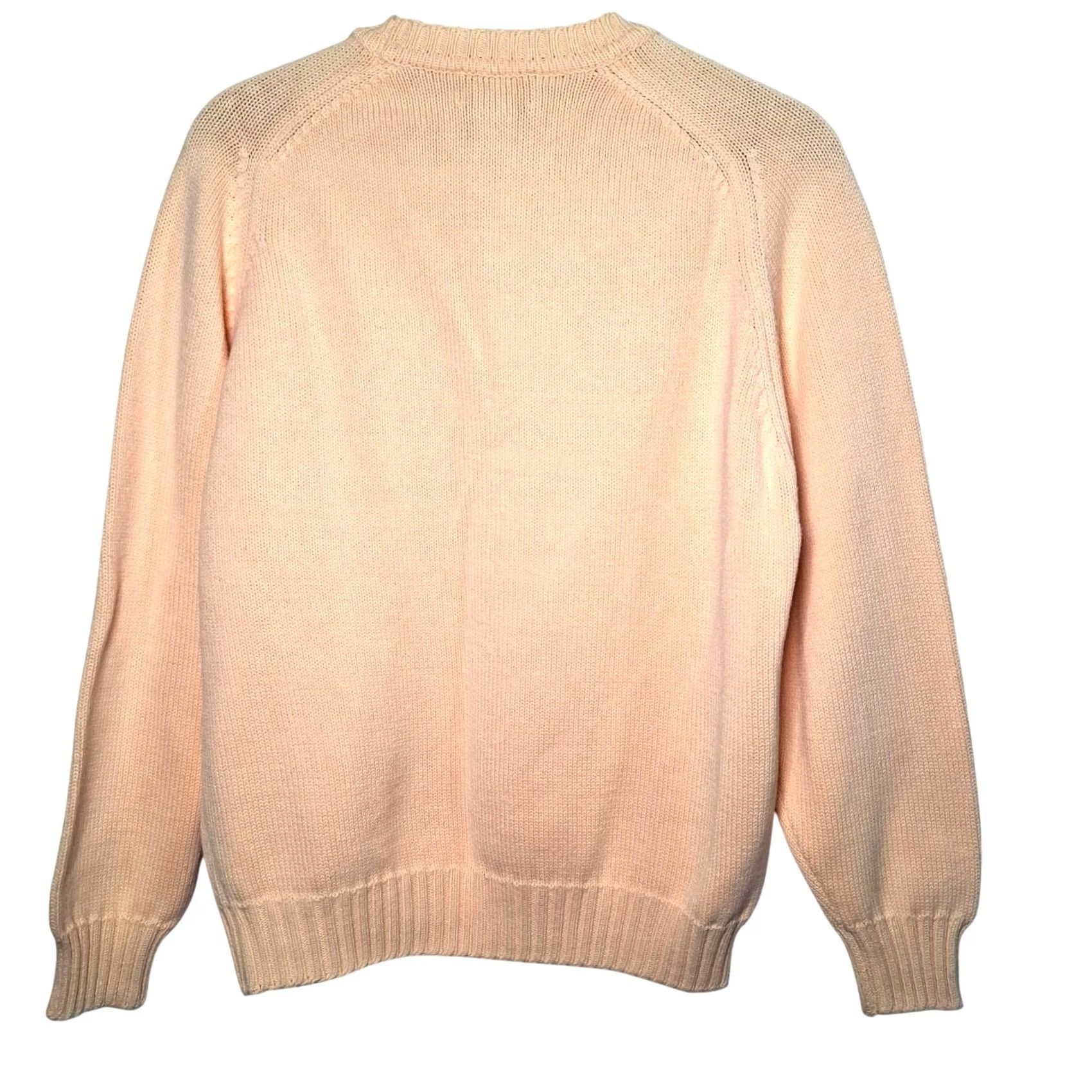 Lands' End VINTAGE Lands' End Sweater Women Medium Yellow Crewneck Pullover Classic Cotton USA Size M / US 6-8 / IT 42-44 - 2 Thumbnail