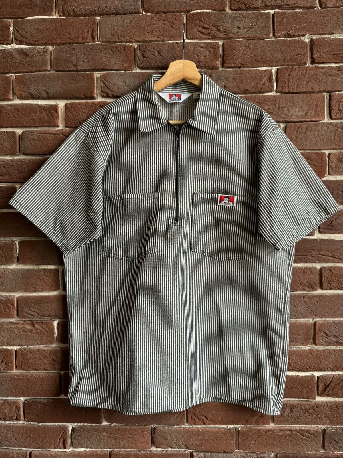 Ben Davis VINTAGE Ben Davis Work Shirt Stripe 1/4 Zip USA Mens 80s Size US M / EU 48-50 / 2 - 1 Thumbnail