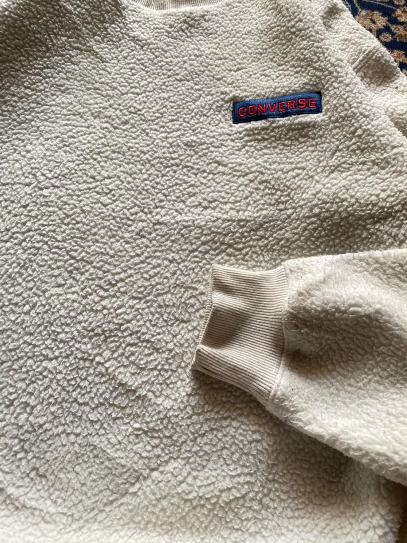 Japanese Brand Converse White Fleece Sweatshirt Size US M / EU 48-50 / 2 - 5 Thumbnail