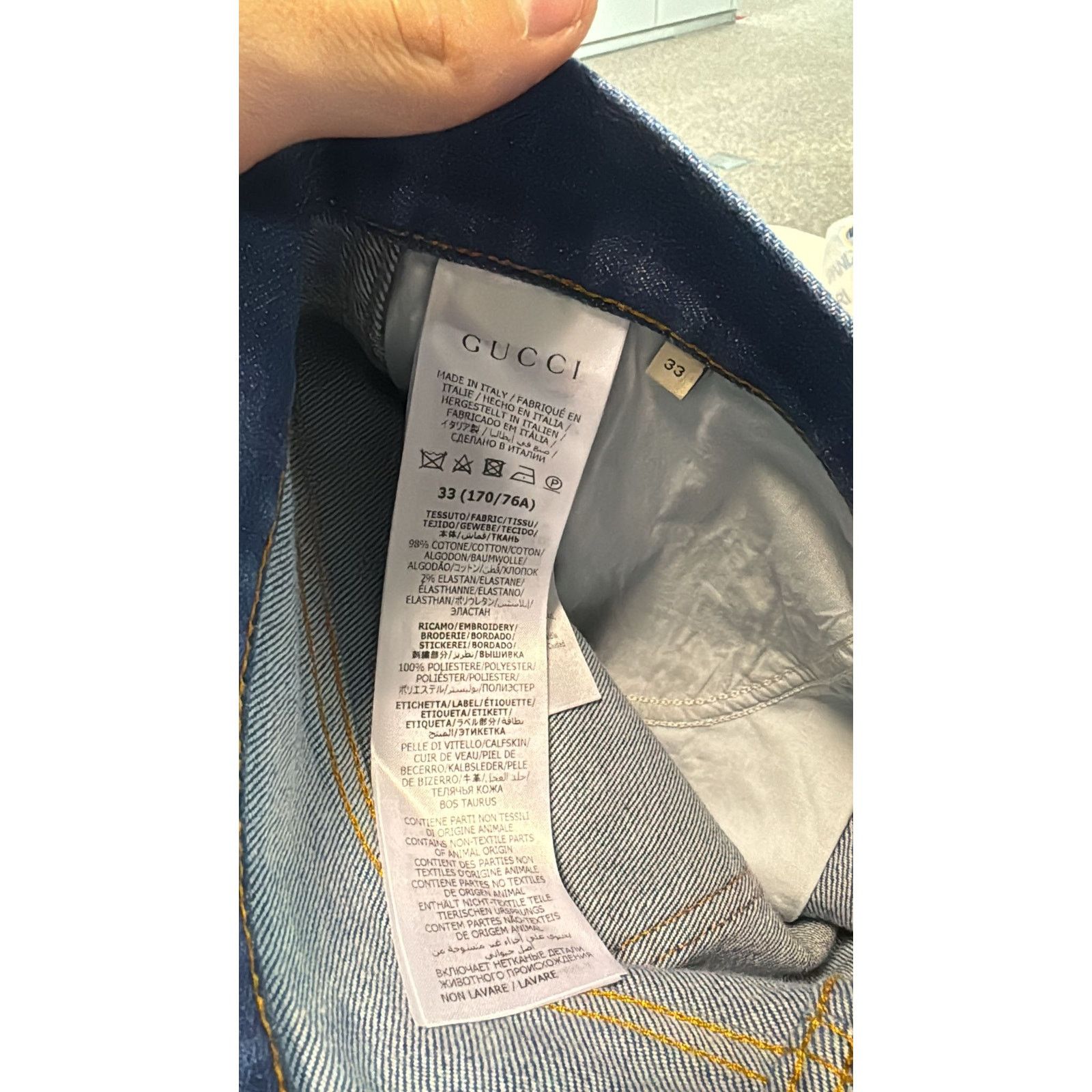 Gucci o1rshd1 Tapered Pant 5 Pocket Washed Stretch Denim Jean Size US 33 - 17 Thumbnail