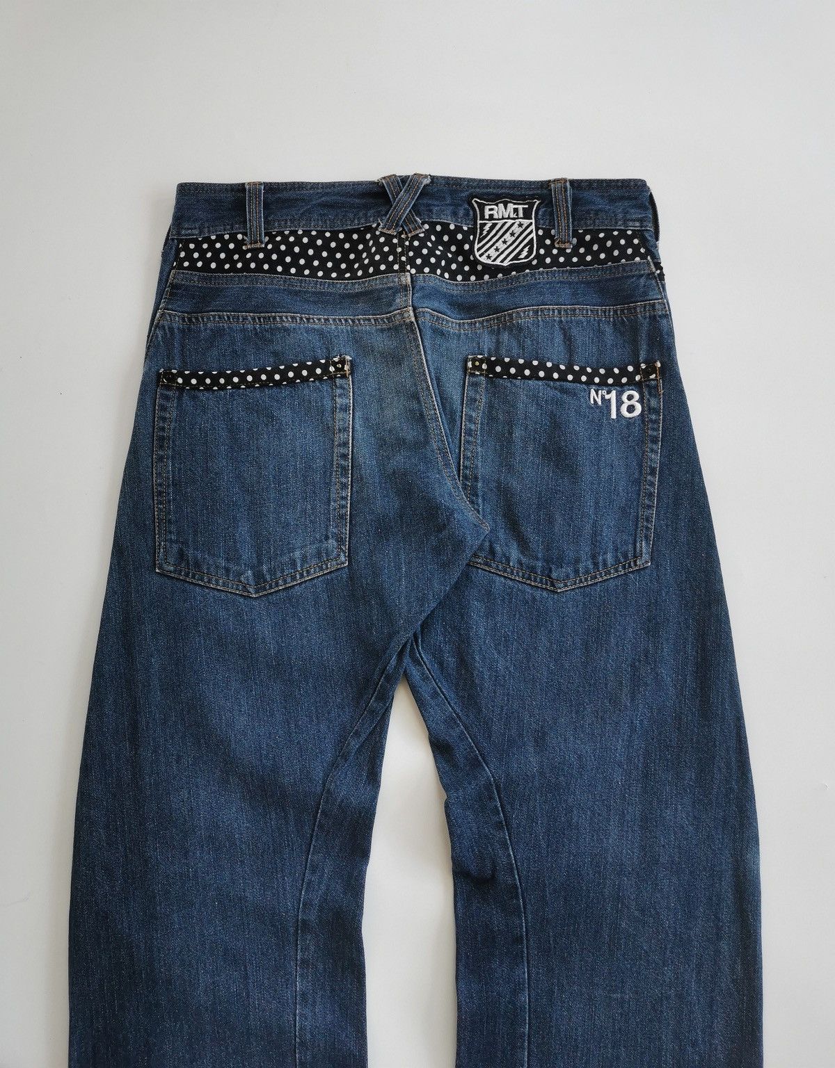 Japanese Brand Rimaster Engineered Loose Fit Polkadot Prints Denim Jeans Size US 33 - 8 Thumbnail