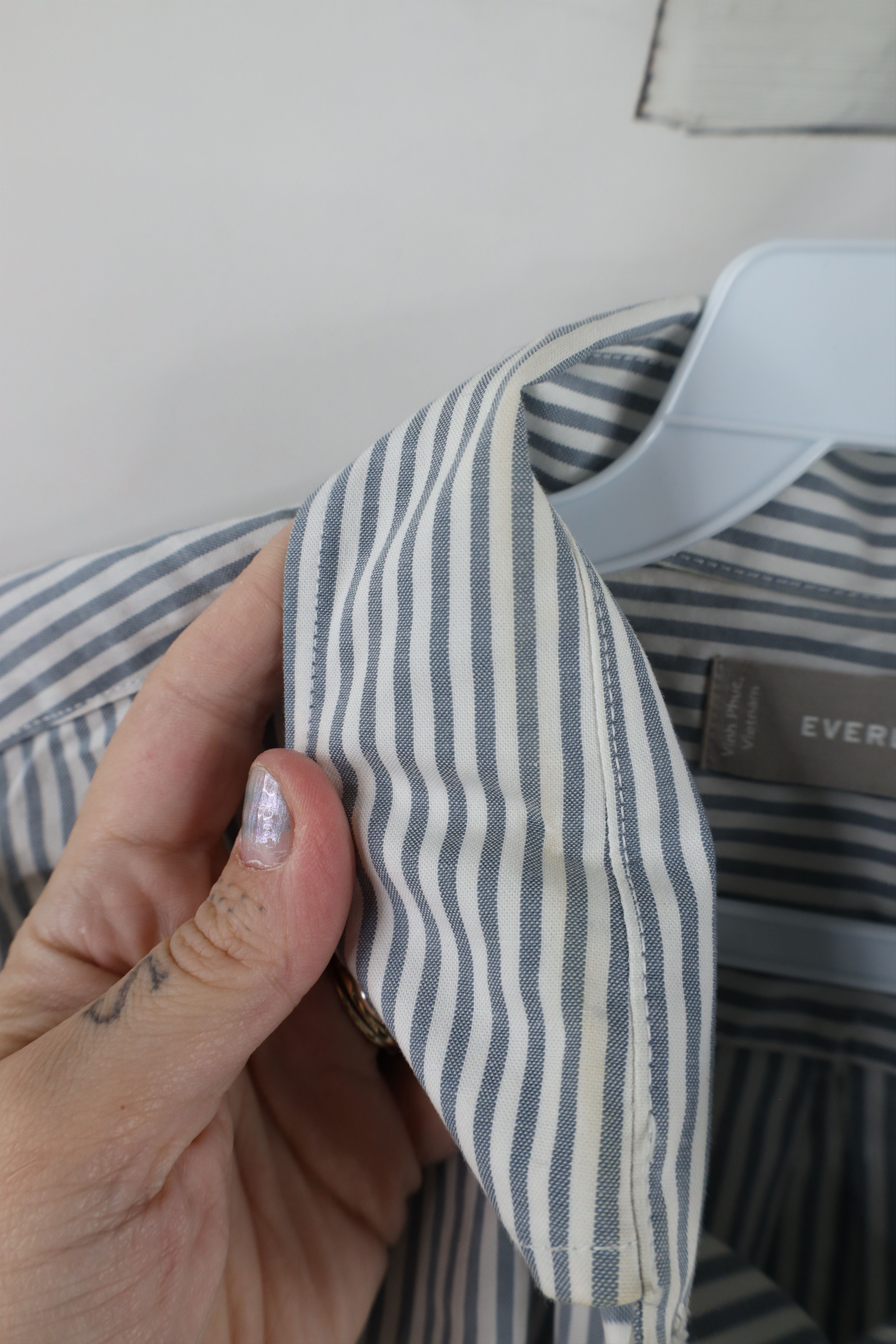 Everlane × Vintage Everlane Collared Oxford Button Down Shirt Cotton Gray Size US S / EU 44-46 / 1 - 7 Thumbnail