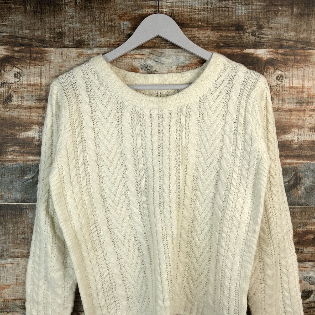 Homespun Knitwear × Japanese Brand Ray Cassim White cable Knitwear #A1553 Size S / US 4 / IT 40 - 5 Thumbnail