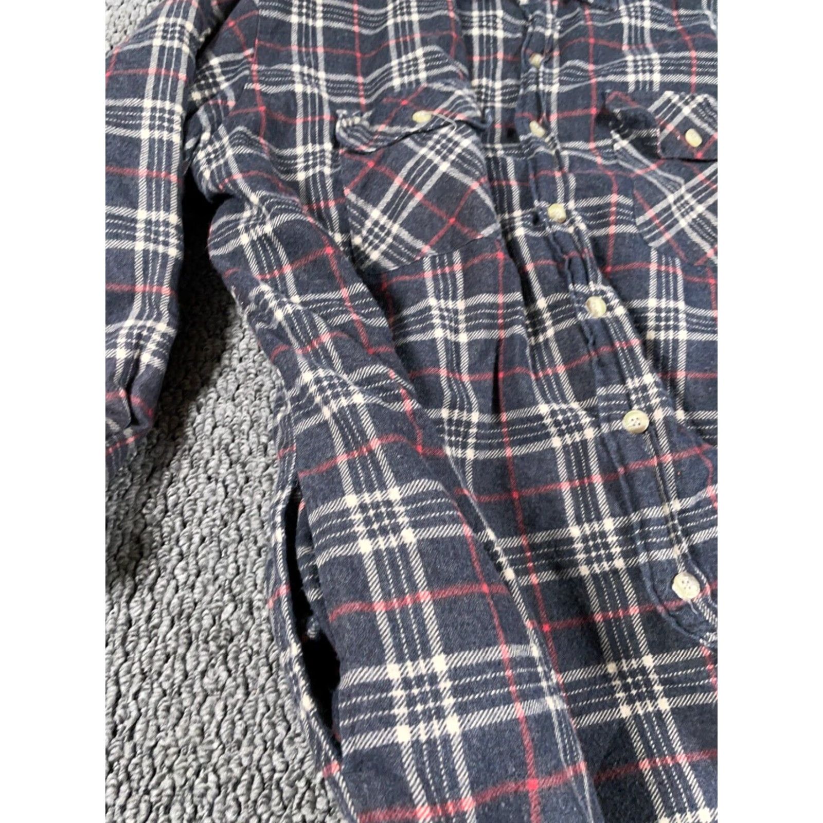 Vintage VINTAGE Workwear Jacket Adult XL Blue Red Plaid Flannel Sherpa Lined Heavyweight Shirt Size US XL / EU 56 / 4 - 6 Thumbnail