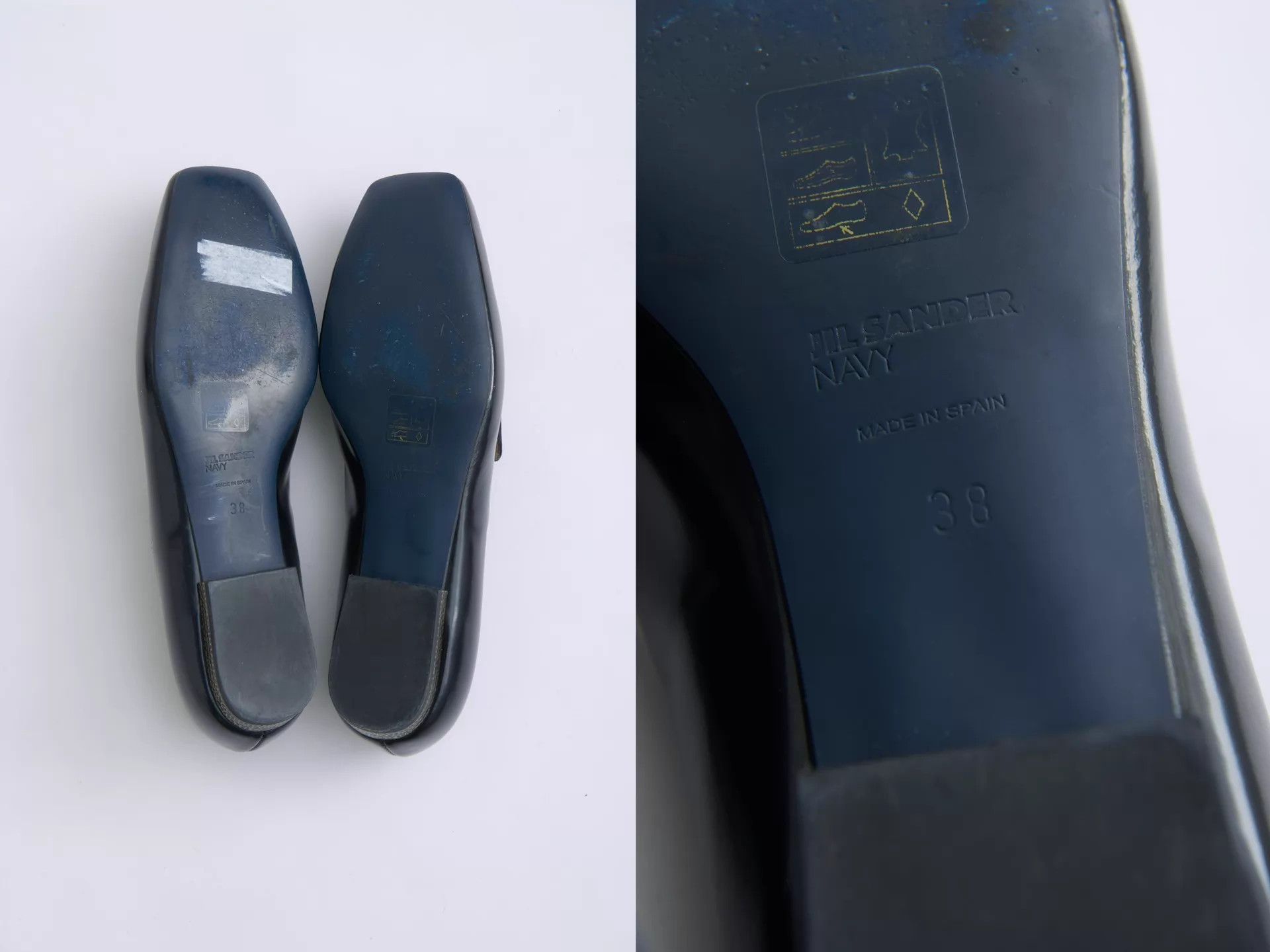 Jil Sander Jil Sander Navy Black Micro Square Toe Loafers Size US 7.5 / IT 37.5 - 6 Thumbnail