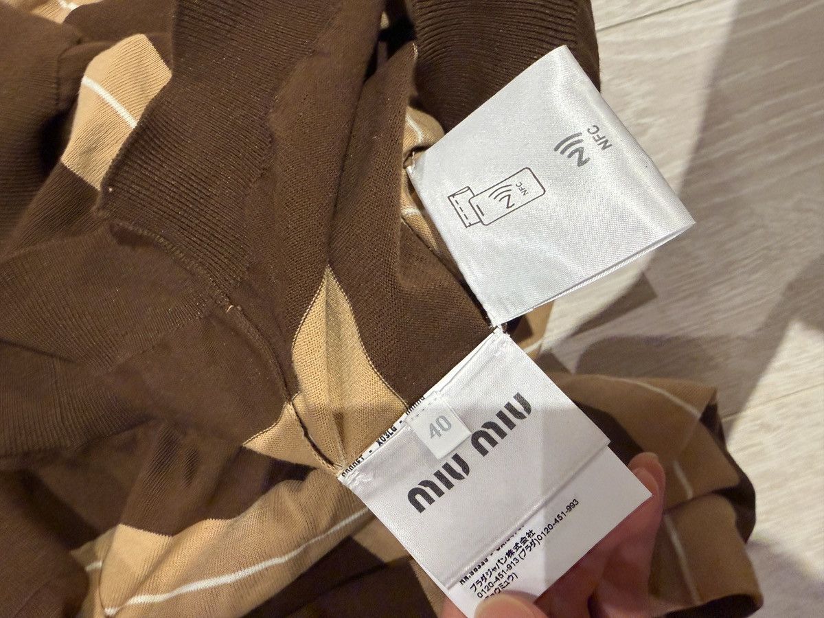 Miu Miu Brown and beige stripe sweater Size S / US 4 / IT 40 - 4 Thumbnail