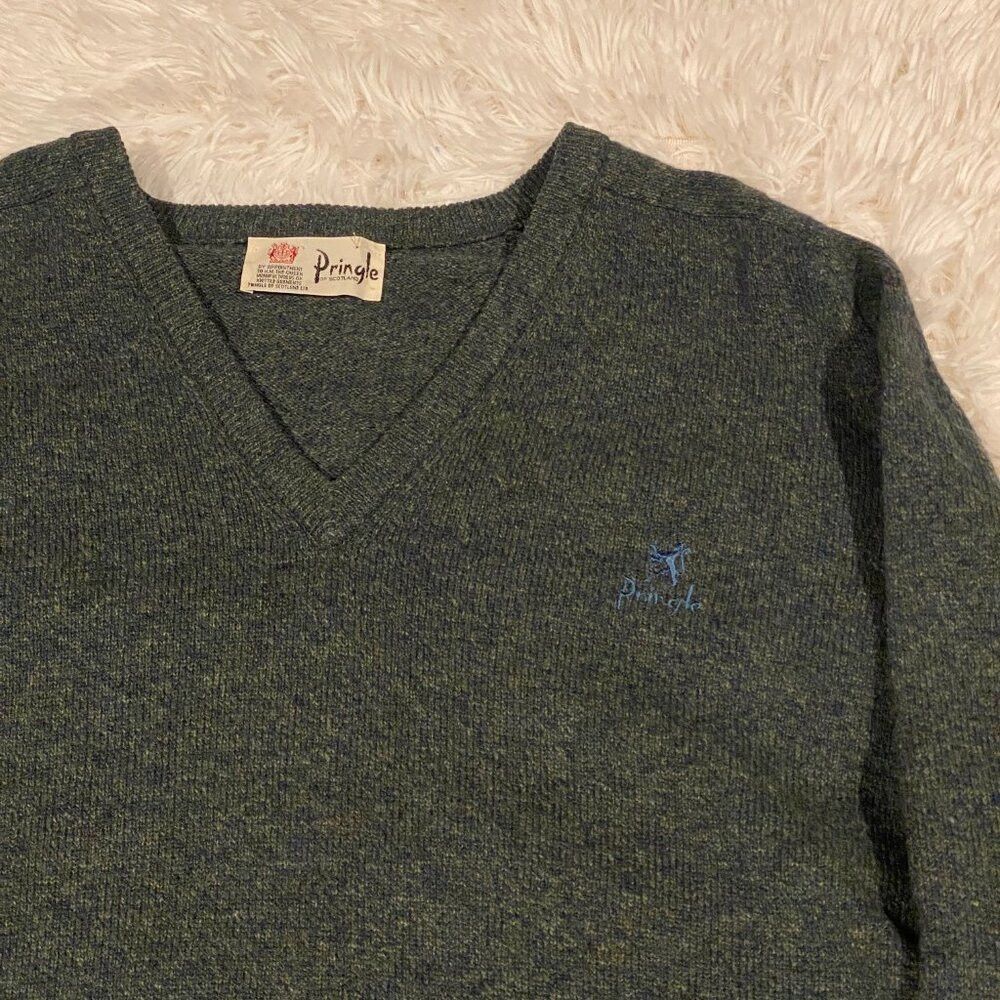 Pringle Of Scotland Vintage Pringle of Scotland Gray Golf Sports V Neck Sweater Size US L / EU 52-54 / 3 - 7 Thumbnail