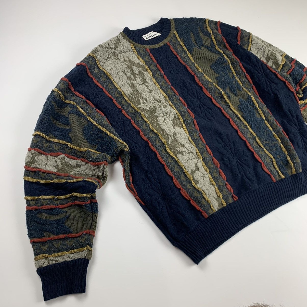 Carlo Colucci × Vintage Vintage heavy knit 3D coogi style sweater Size US L / EU 52-54 / 3 - 2 Thumbnail