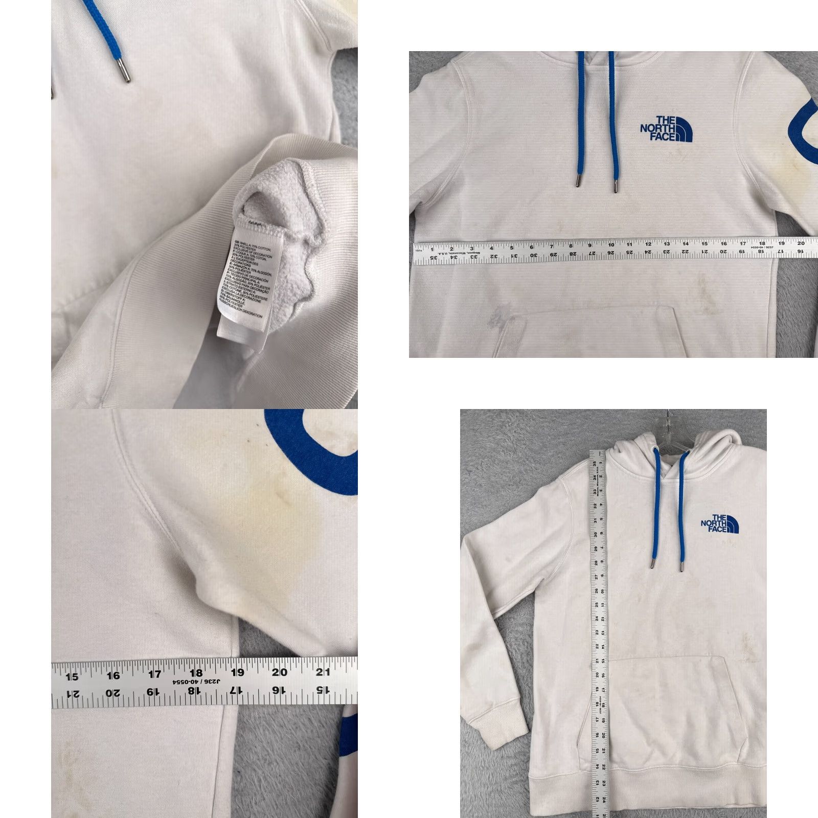 The North Face The North Face Hoodie Womens Small White Pullover Activewear Cotton Blend Long Sleeve Size S / US 4 / IT 40 - 8 Thumbnail