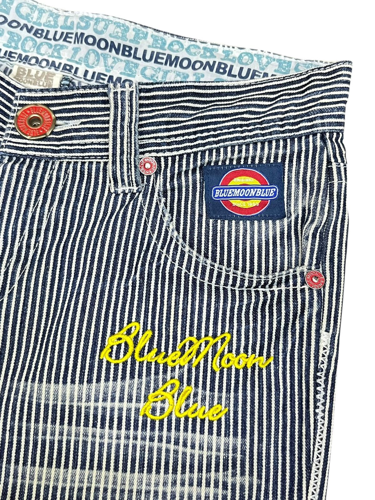 OVER THE STRiPES VERY RARE🔥Blue Moon Blue Daicock Hickory Stripe Jeans Japan Size US 28 / EU 44 - 9 Thumbnail