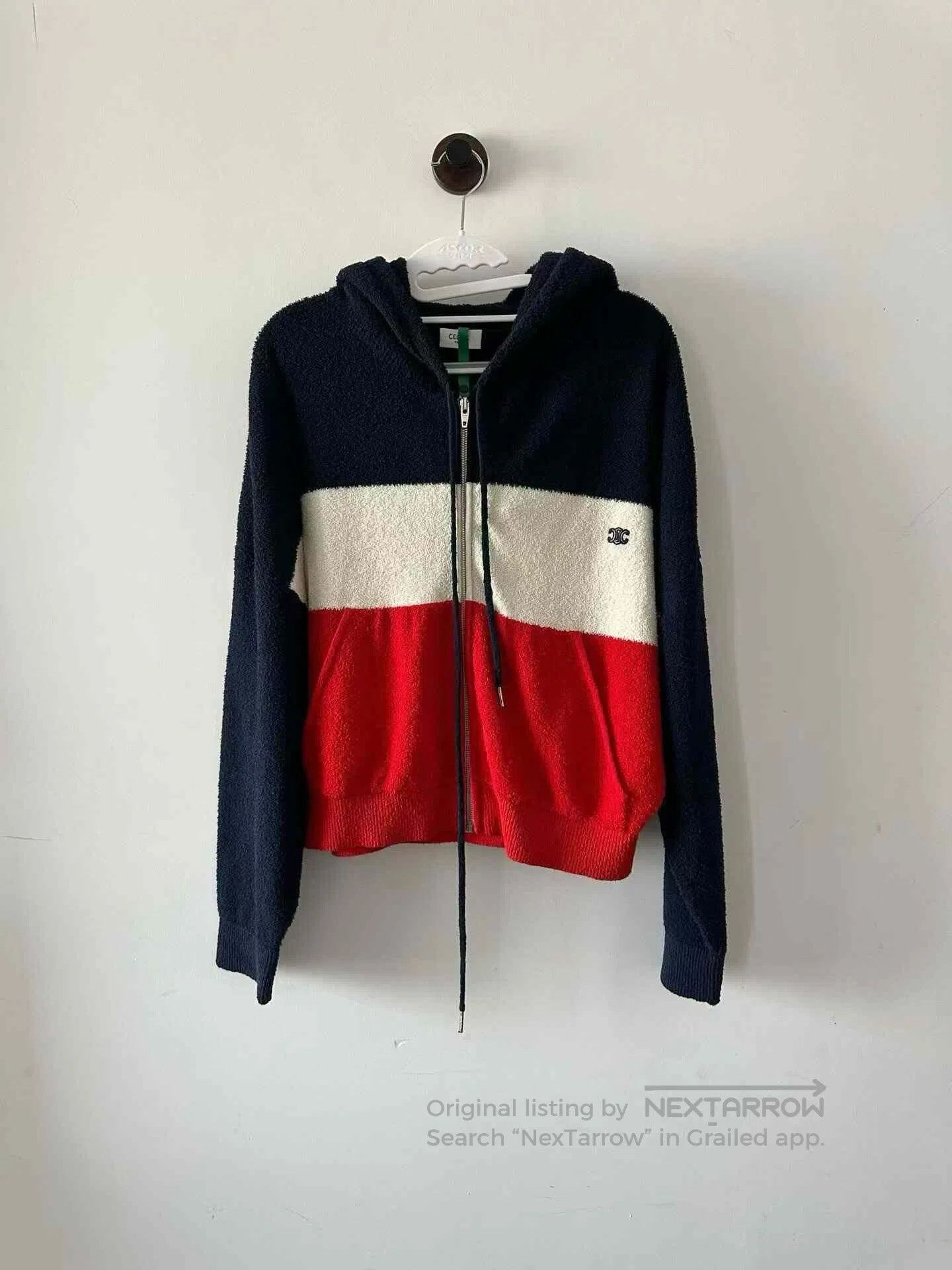 Celine CELINE Triomphe zip-up hooded jacket| Size L / US 10 / IT 46 - 1 Thumbnail