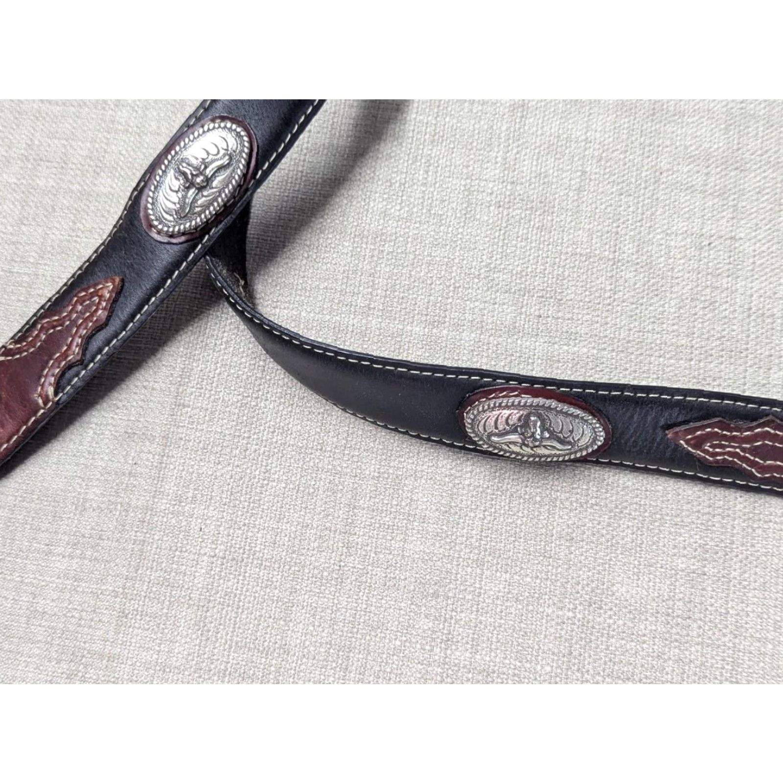 Vintage VINTAGE NOCONA belt Concho Buckle 28 cowhide leather western rodeo belt Men Size 28 - 3 Thumbnail