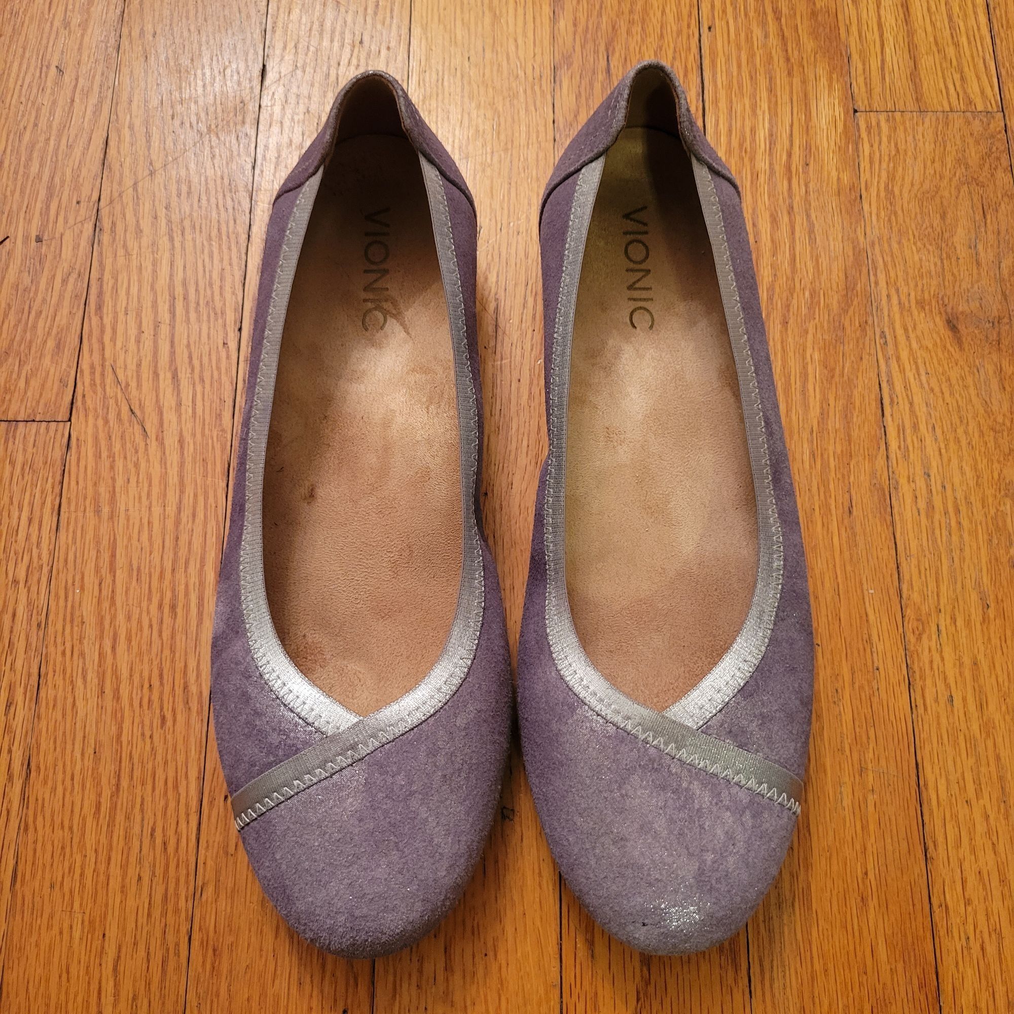 Vionic Vionic CAROLL Flats Silver Gray 8.5 Metallic Leather Comfort Size US 8.5 / IT 38.5 - 2 Thumbnail
