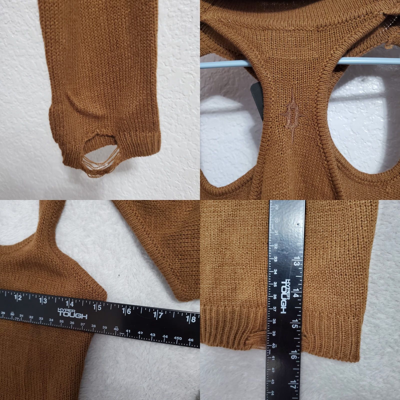 Dolls Kill Dolls Kill Darker Wavs Sweater L Brown Knit Cutout Crop Turtleneck Necklace Punk Shirt Womens Knit Pullover 90s Gothic Distressed Raglan Long Sleeve Size L / US 10 / IT 46 - 8 Thumbnail
