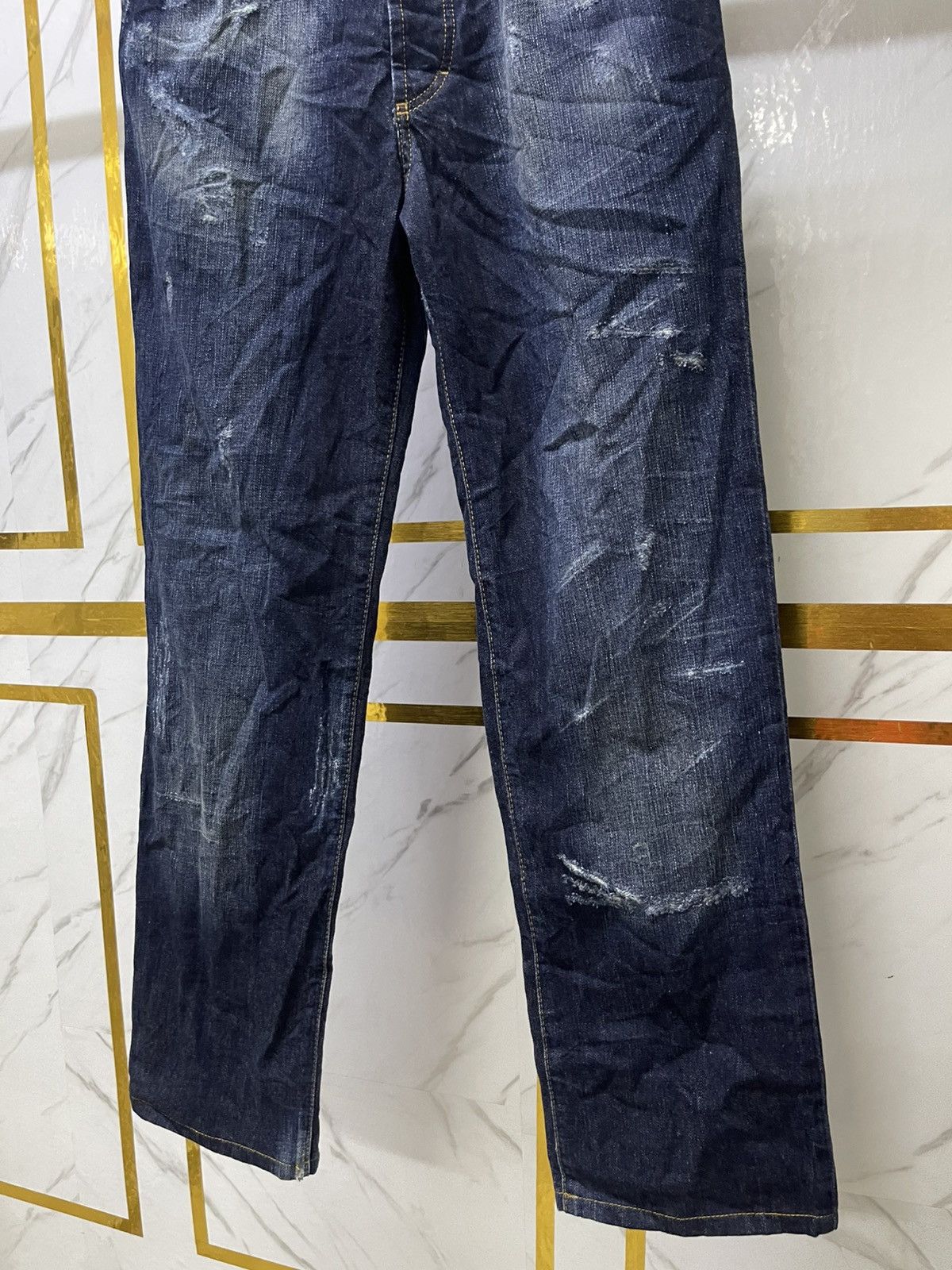 Dolce & Gabbana DOLCE & GABBANA Men’s Distressed Denim Blue Black Logo Size US 32 / EU 48 - 5 Thumbnail