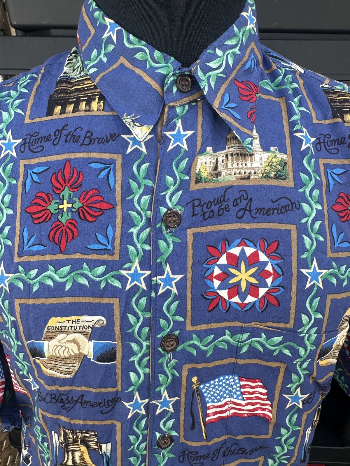 Reyn Spooner Vintage Reyn Spooner Aloha Patriotic USA Liberty Men's M Size US M / EU 48-50 / 2 - 3 Thumbnail