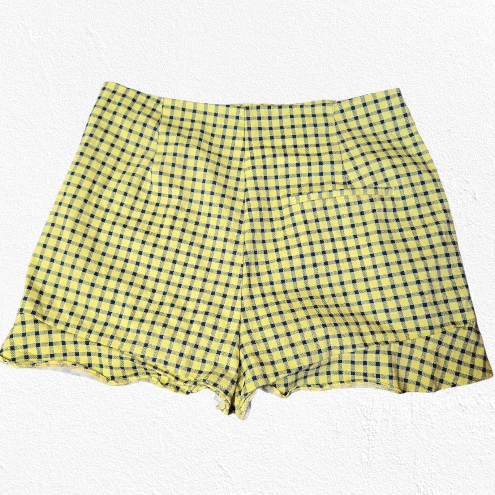 Zara Zara Yellow Navy Plaid Shorts Size Medium Size 30" / US 8 / IT 44 - 10 Thumbnail