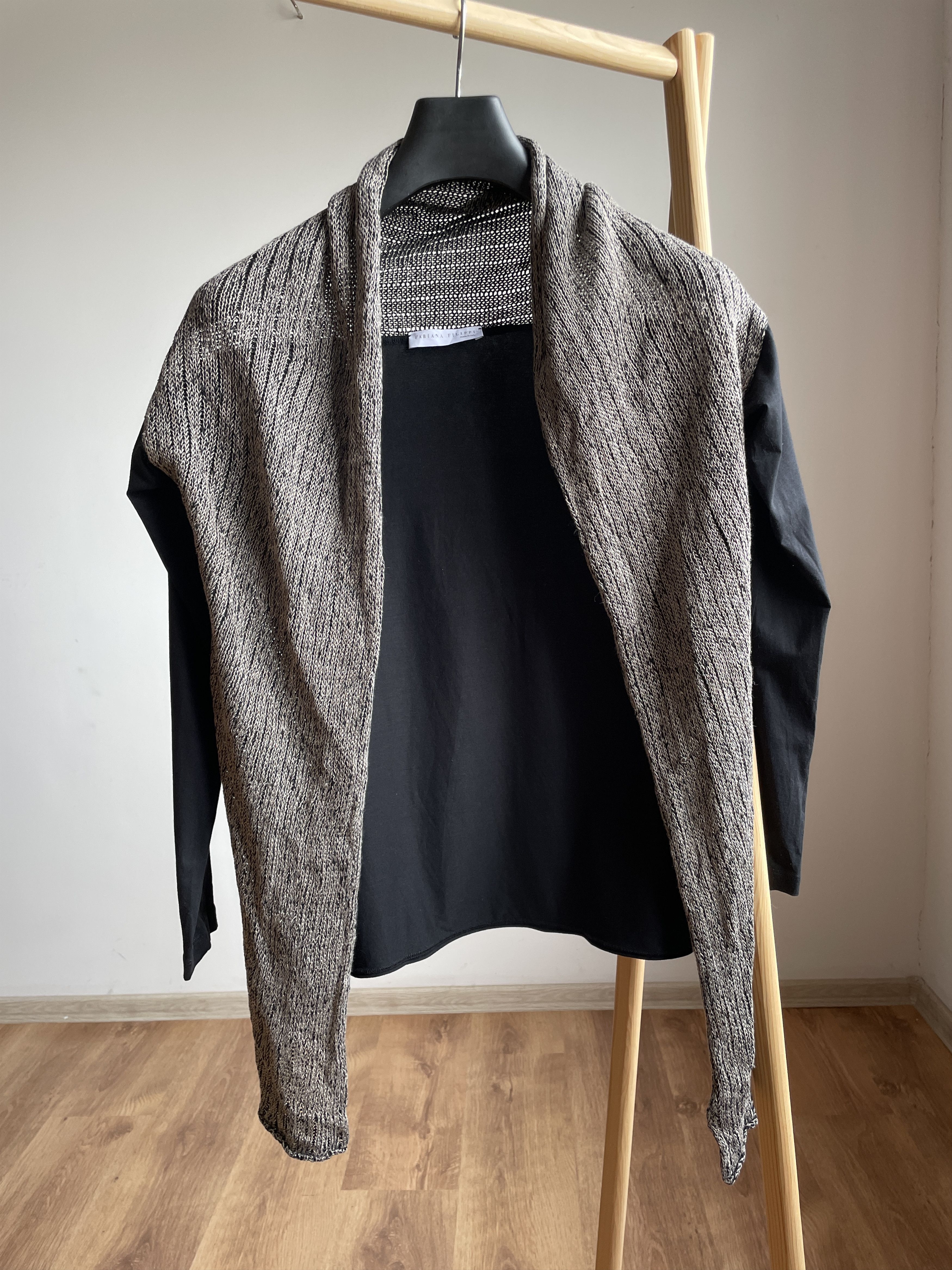 Fabiana Filippi Fabiana Filippi Womens Shawl Collar Open Front Cardigan Size M / US 6-8 / IT 42-44 - 2 Thumbnail