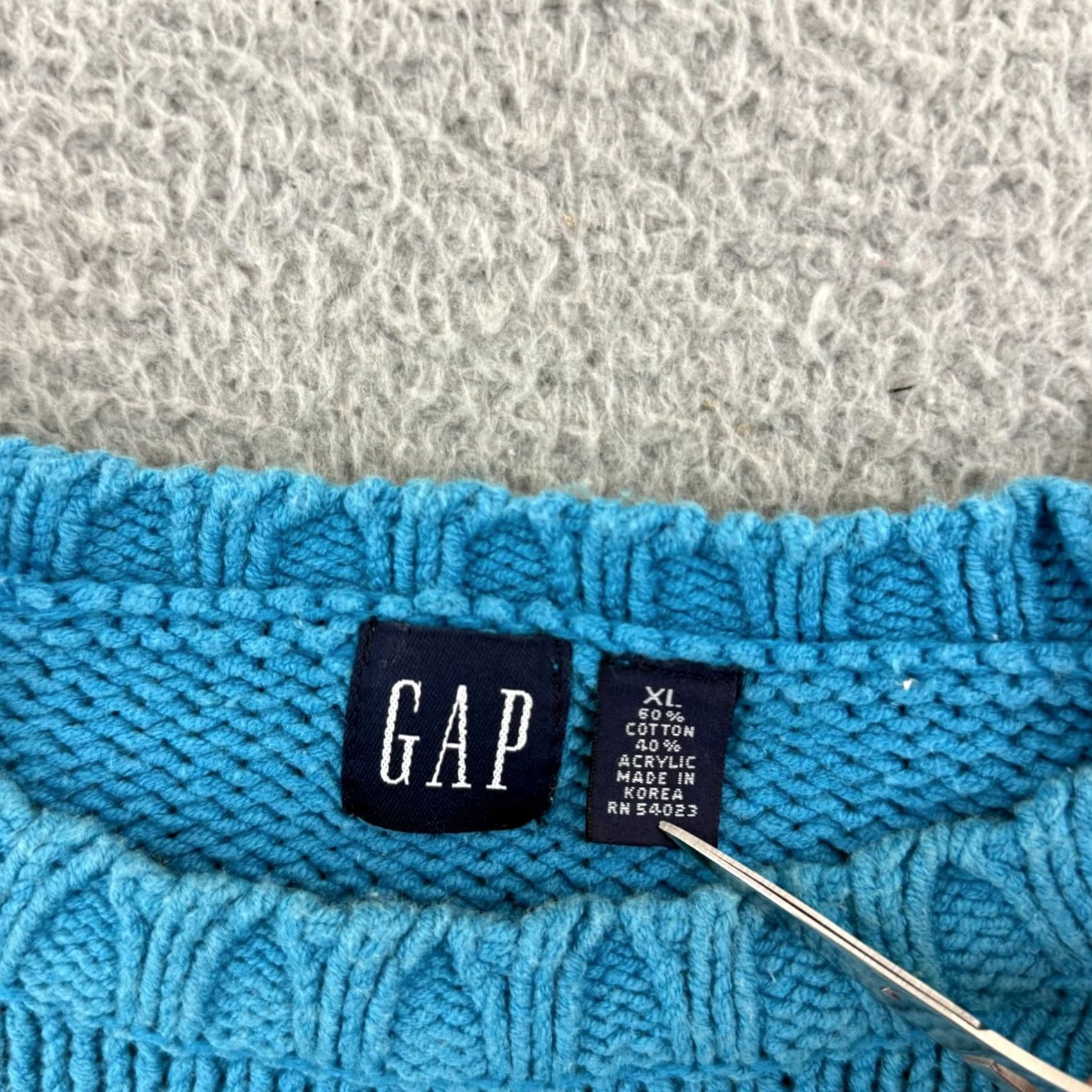 Gap VINTAGE Gap Sweater Women XL Blue Long Sleeve Oversized Jumper Knit Pullover Y2K Size XL / US 12-14 / IT 48-50 - 7 Thumbnail