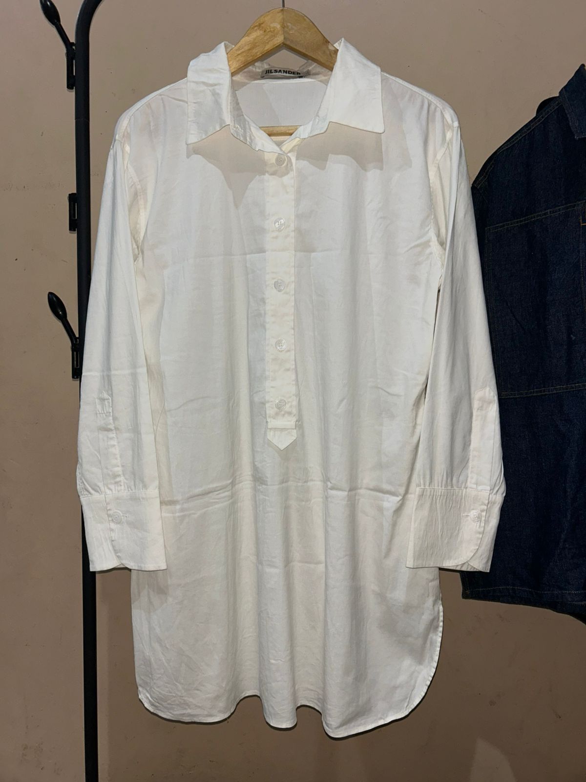 Jil Sander White Tunic Shirt Dress Size XS / US 0-2 / IT 36-38 - 1 Thumbnail