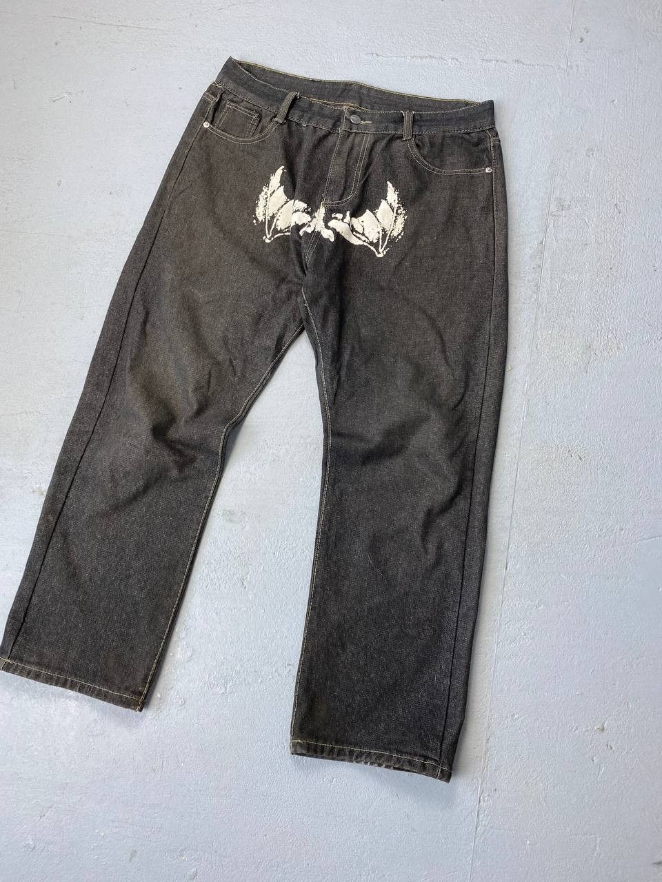 Japanese Brand Avantgarde Baggy Faces Mask Denim Jeans Opium Style Size US 32 / EU 48 - 4 Thumbnail