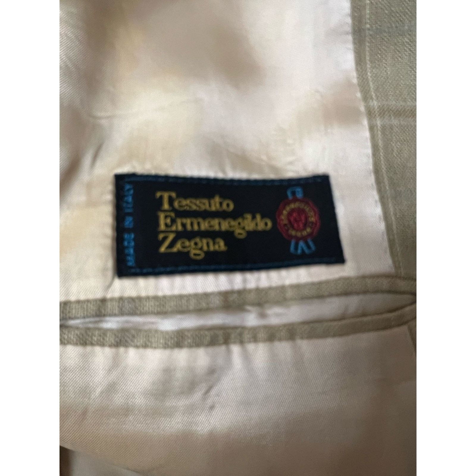 Ermenegildo Zegna ERMENEGILDO ZEGNA Beige 3 Button Mens Blazer 42L US blazer Size 42L - 8 Thumbnail