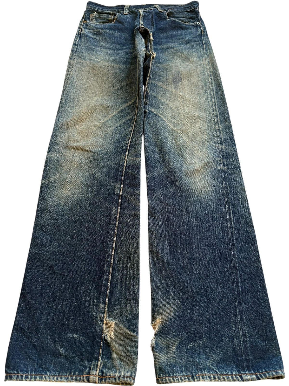 Japanese Brand Vintage Japanese Brand Selvedge Rusty Mud Wash Loose Jeans Size US 28 / EU 44 - 2 Thumbnail