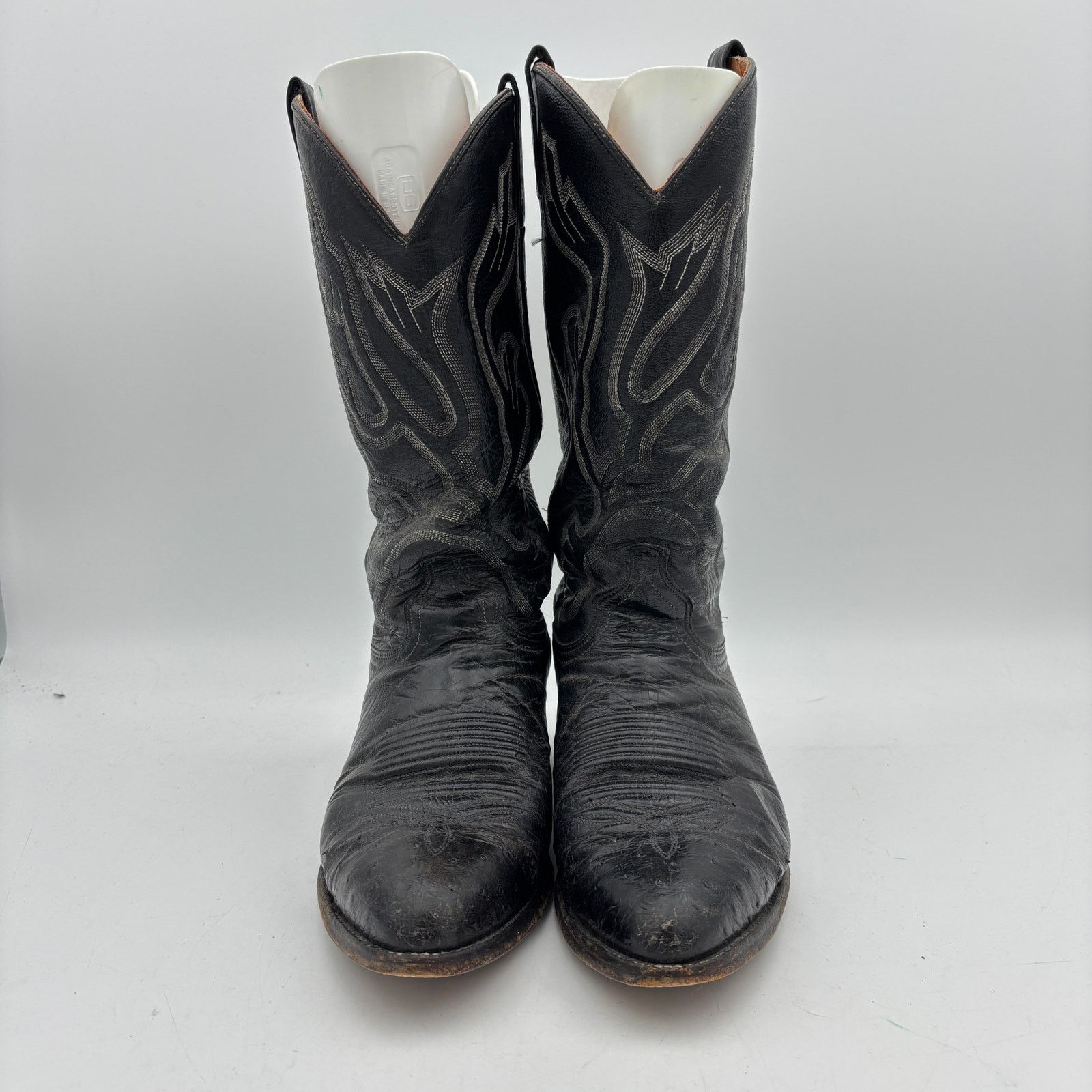 Justin Boots Vintage 80s J. Chisholm Ostrich Cowboy Boots Men 10 D Size US 10 / EU 43 - 2 Thumbnail