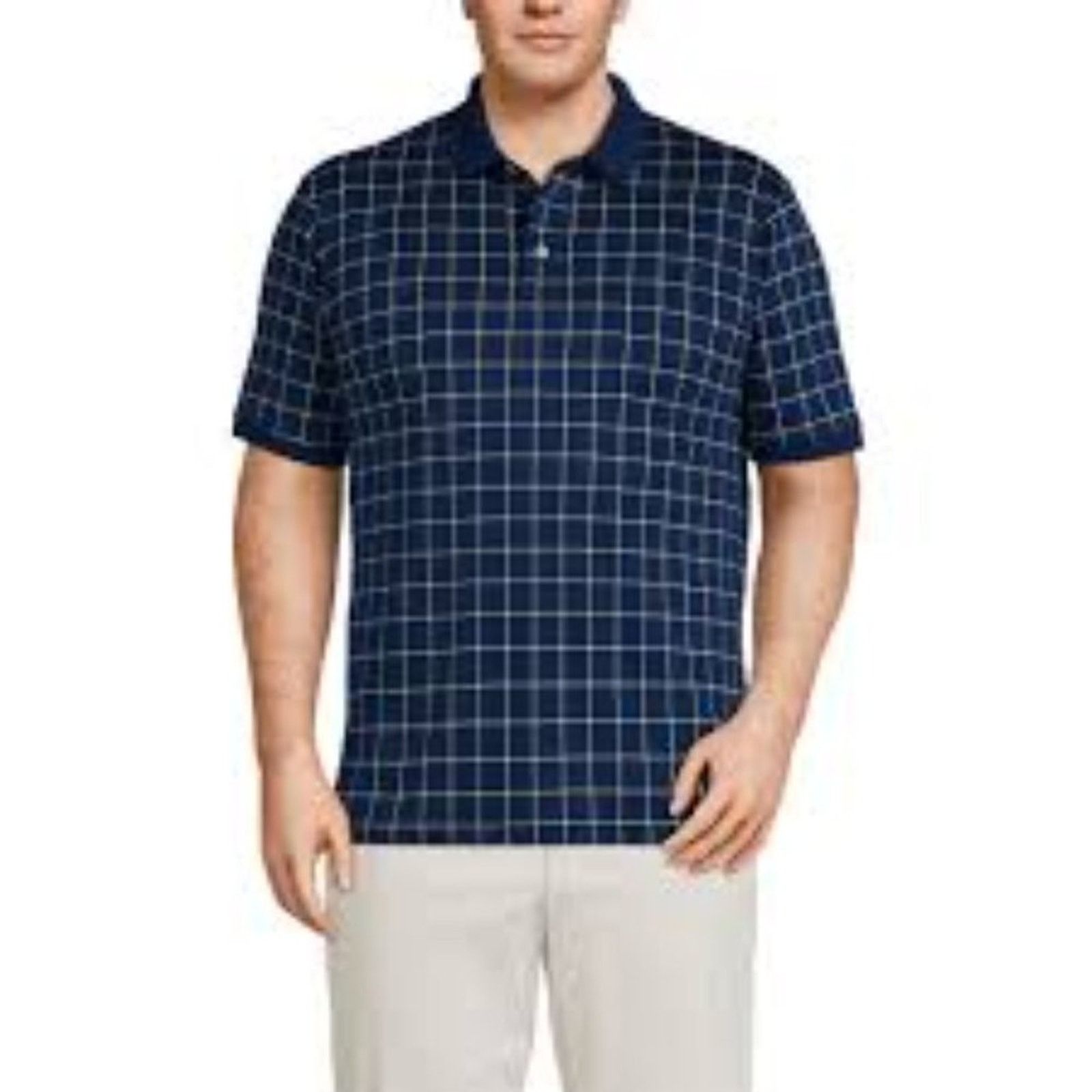 Izod IZOD Polo Shirt Men's 2XL Navy Blue Windowpane Grid Size US XXL / EU 58 / 5 - 5 Thumbnail