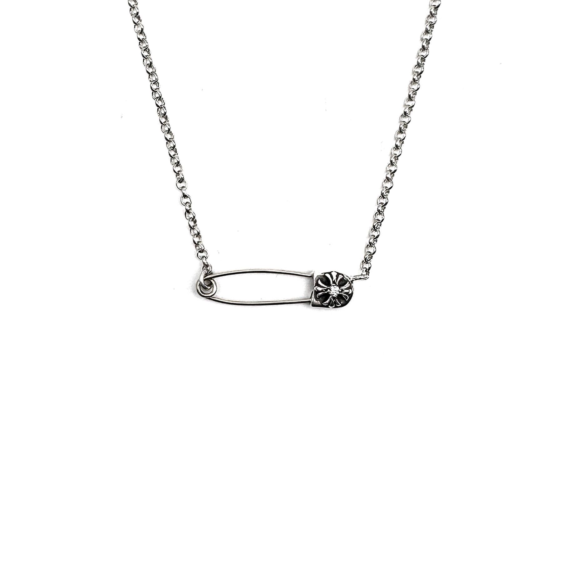 Chrome Hearts Chrome Hearts Safety Pin Single Diamond Roll Chain Necklace Size ONE SIZE - 2 Thumbnail