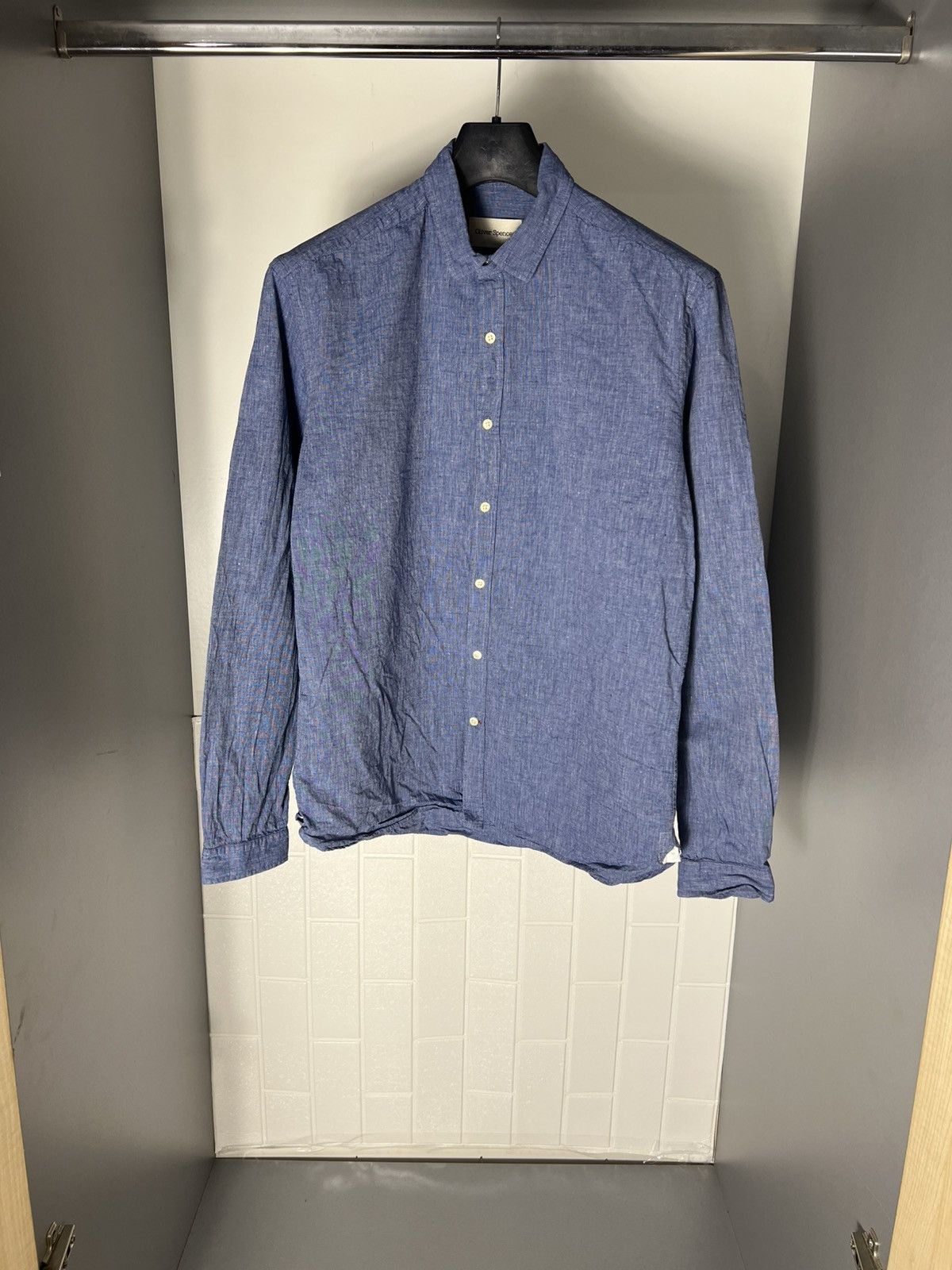 Oliver Spencer × Vintage VERY RARE OLIVER SPENCER LINEN DESIGNER SHIRT JAPAN STYLE Size US M / EU 48-50 / 2 - 1 Thumbnail